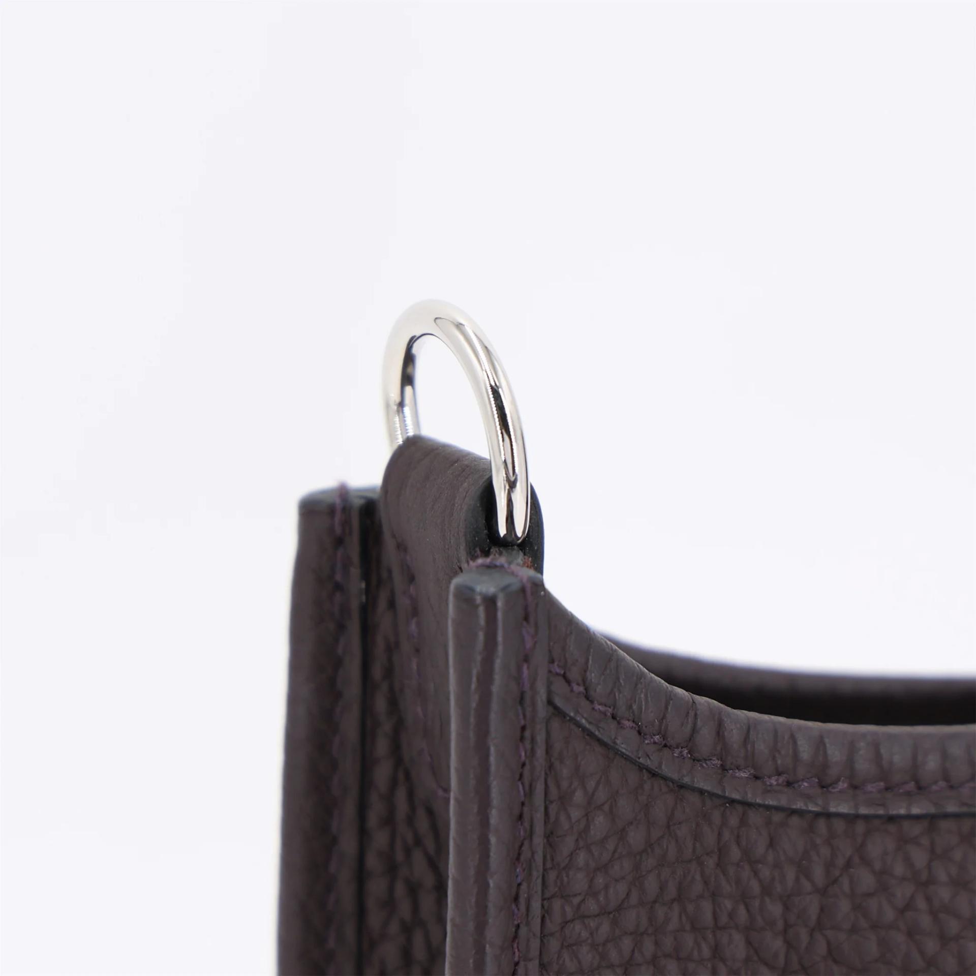SA超美品 HERMÈS 愛馬仕 Mini Evelyne 16 Amazone 112cm 0G 馬鞍紅 Rouge Sellier Clemence小牛皮 銀扣 Z刻 2021年 - 7