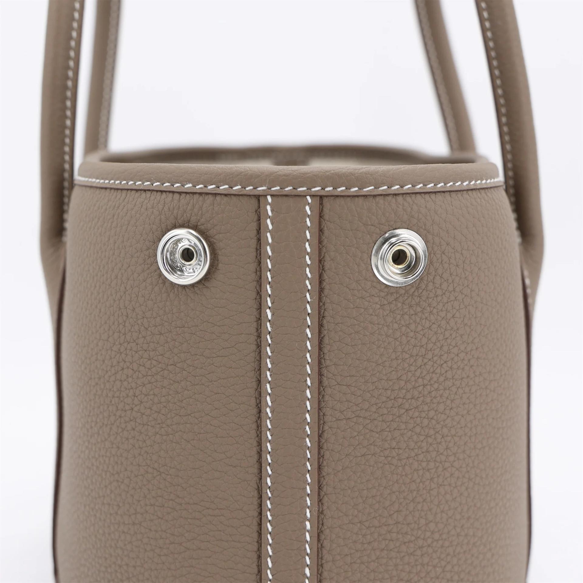 Brand New ( Rank N ) HERMÈS Neo Garden Party 23 Etoupe (18) Togo Palladium hardware G (2026) - 8