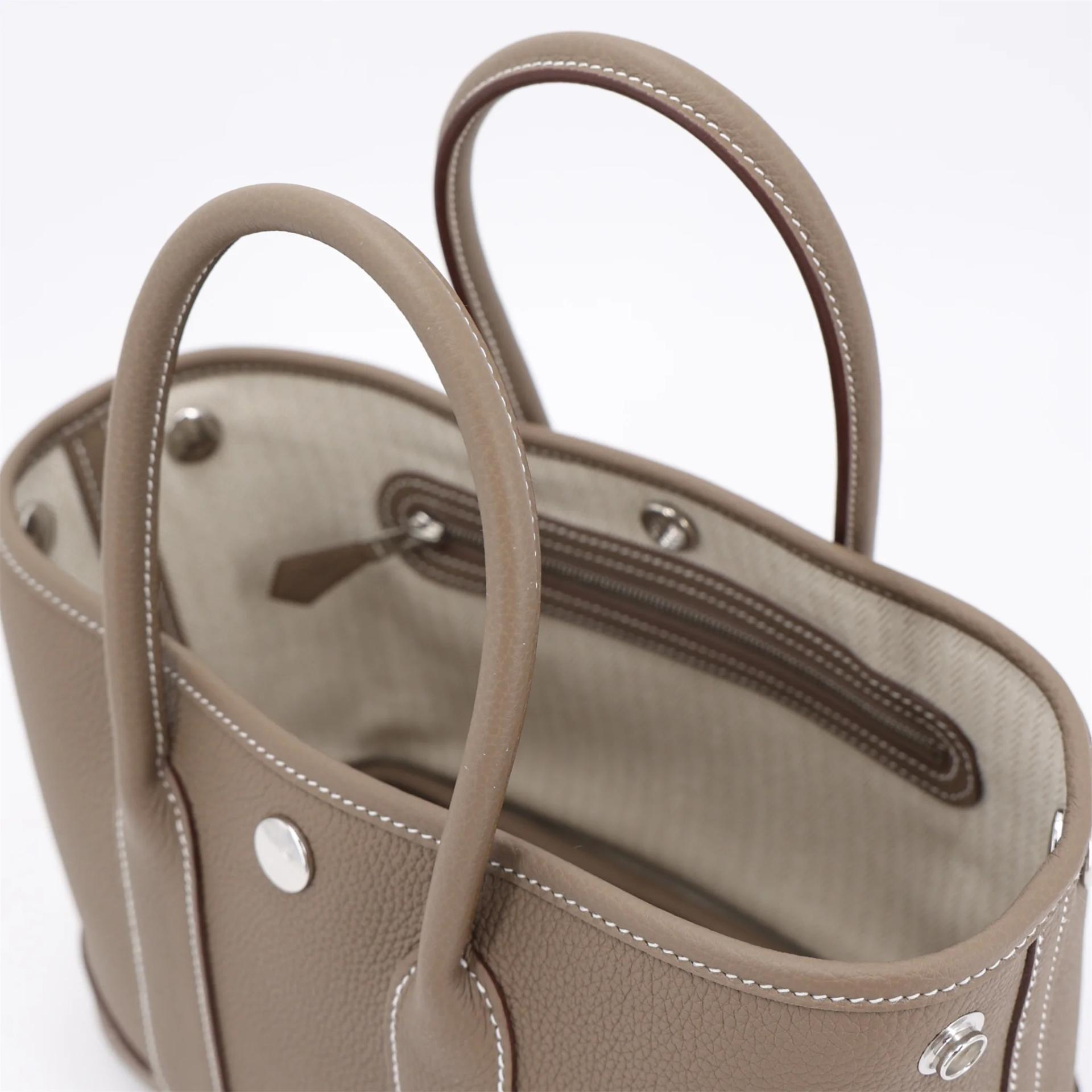 Brand New ( Rank N ) HERMÈS Neo Garden Party 23 Etoupe (18) Togo Palladium hardware G (2026) - 3