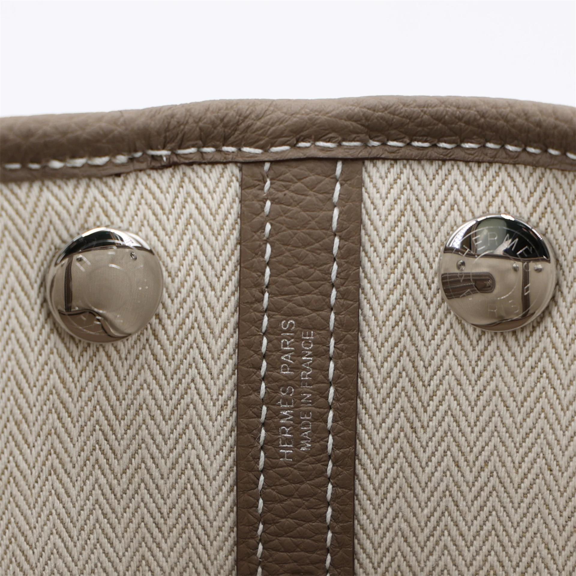 Brand New ( Rank N ) HERMÈS Neo Garden Party 23 Etoupe (18) Togo Palladium hardware G (2026) - 11