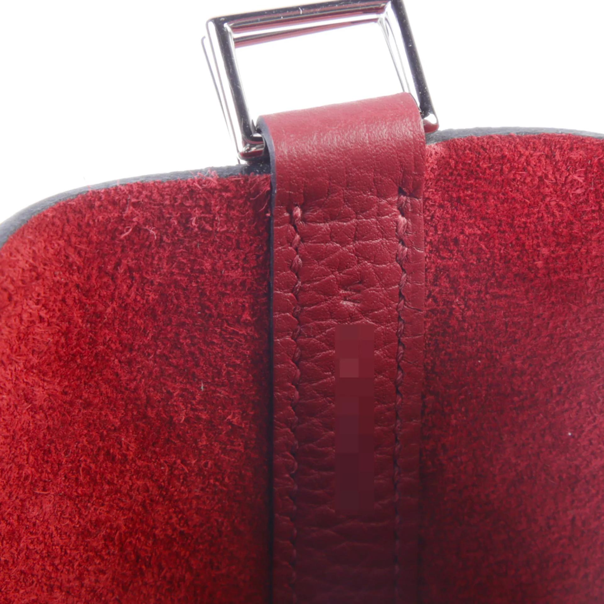 未使用保存品 HERMÈS 愛馬仕 Picotin 菜籃子 PM 18 55 愛馬仕紅 Rouge H Clemence小牛皮 銀扣 W刻 2024年 - 11