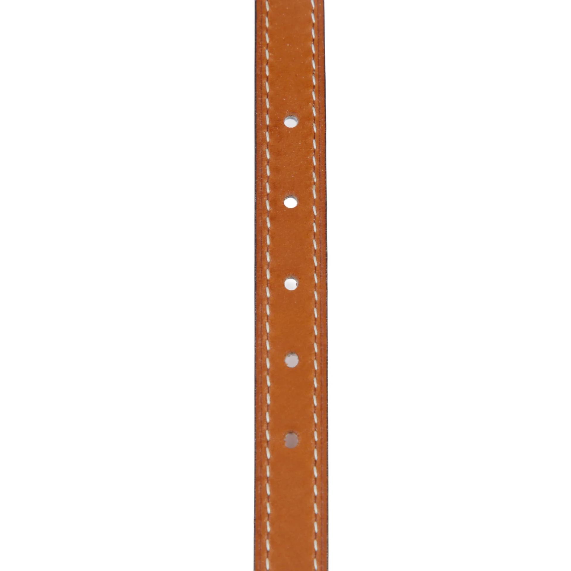 Very Good ( Rank A) HERMÈS Focus Belt Fauve (34) Barenia Palladium hardware T (2015) - 3