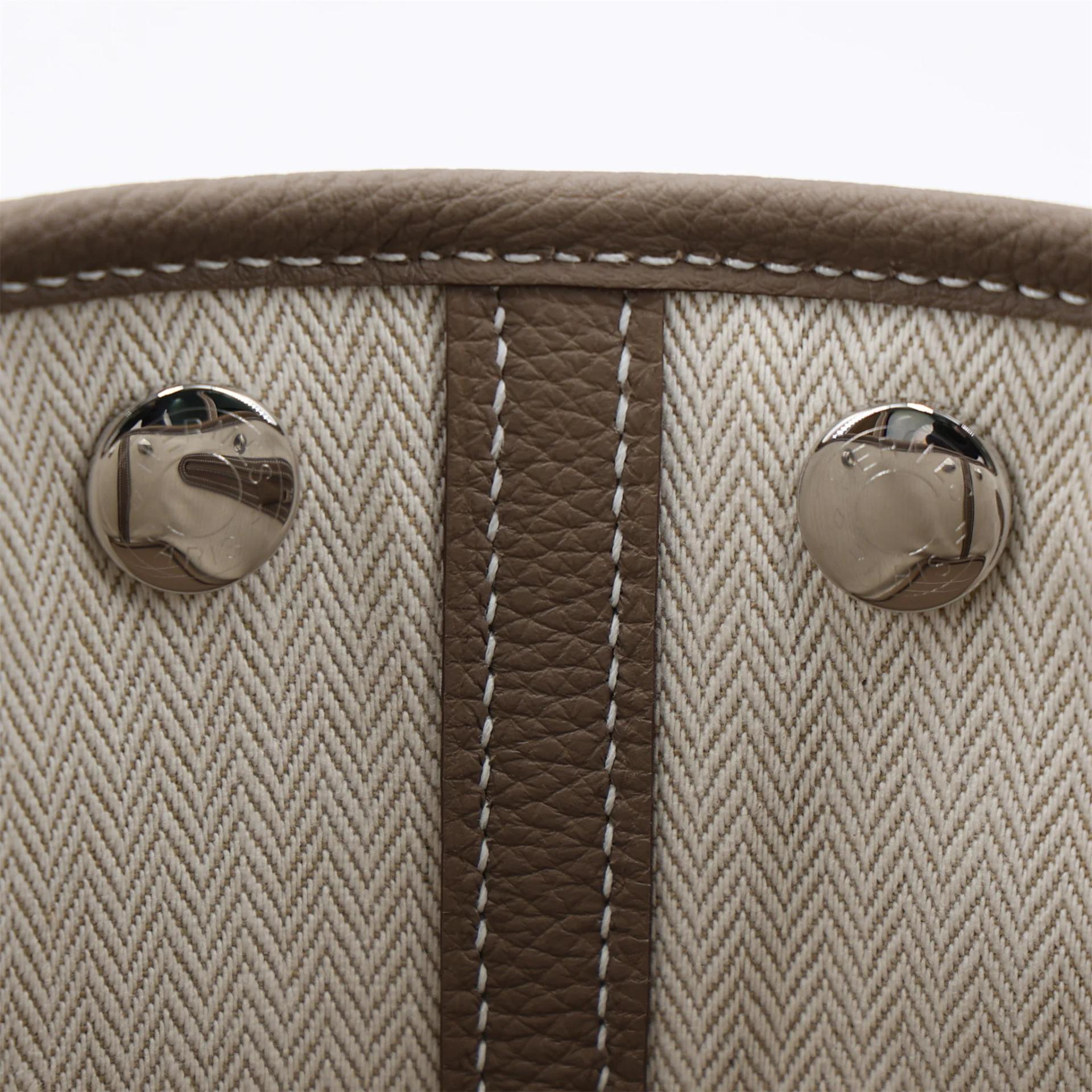 Brand New ( Rank N ) HERMÈS Neo Garden Party 23 Etoupe (18) Togo Palladium hardware G (2026) - 10