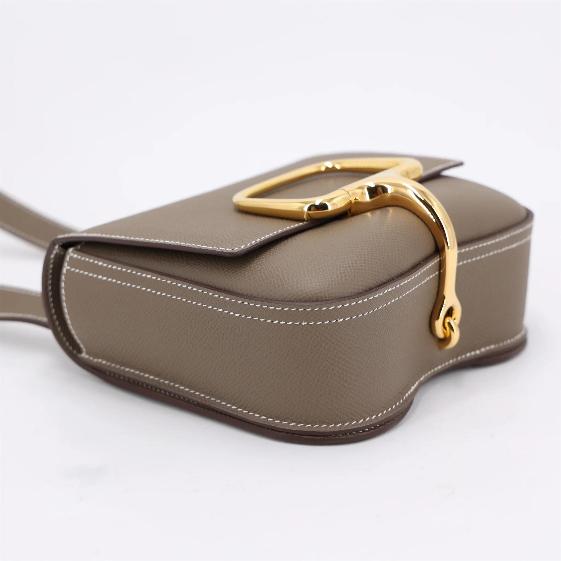 Excellent ( Rank SA ) HERMÈS Della Cavalleria mini Etoupe (18) Epsom Gold hardware W (2024) - 4
