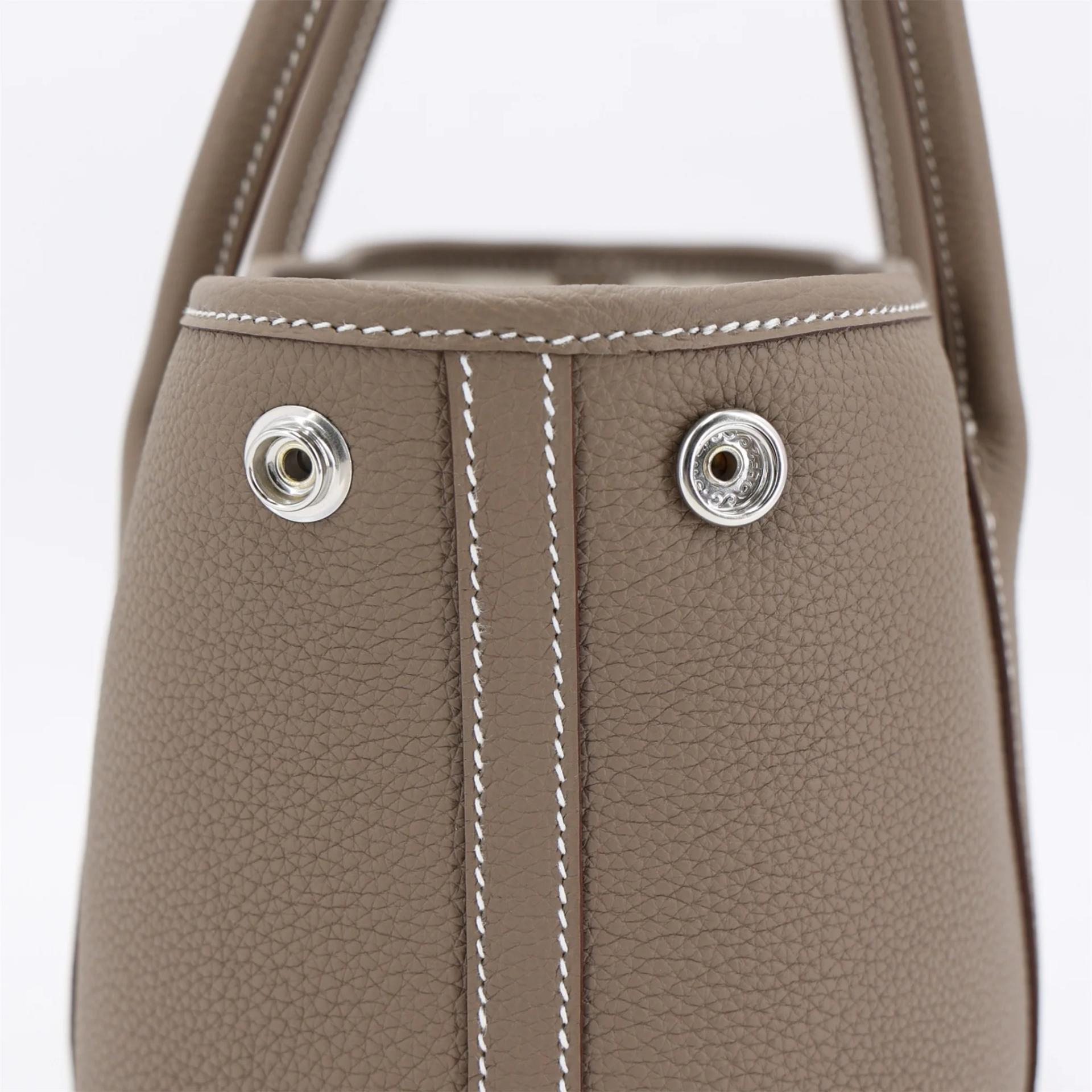 Brand New ( Rank N ) HERMÈS Neo Garden Party 23 Etoupe (18) Togo Palladium hardware G (2026) - 9
