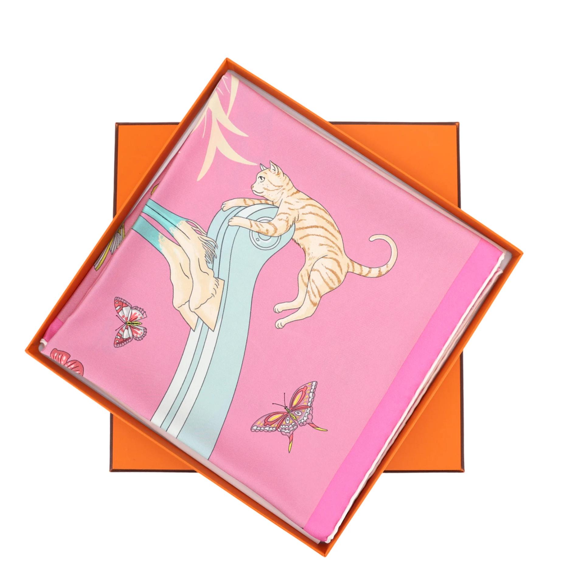 Carre 90 scarf Hermes Story Pink | GINZA XIAOMA