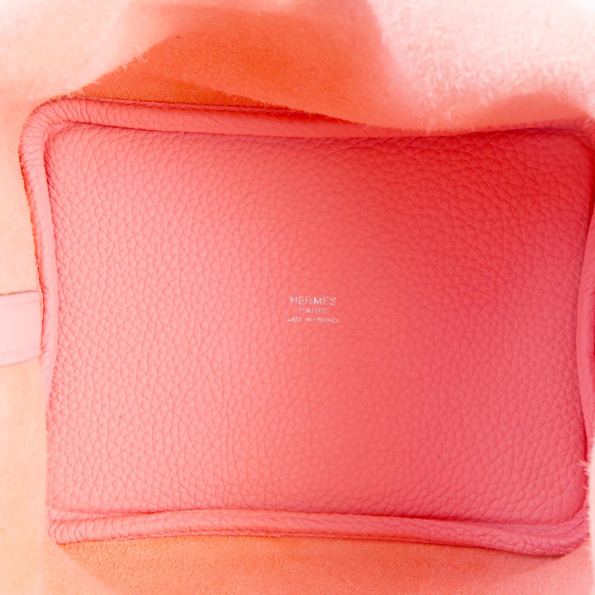Unused ( Rank NS ) HERMÈS Picotin Lock PM Rose Sakura (3Q) Clemence Palladium hardware U (2022) - 10