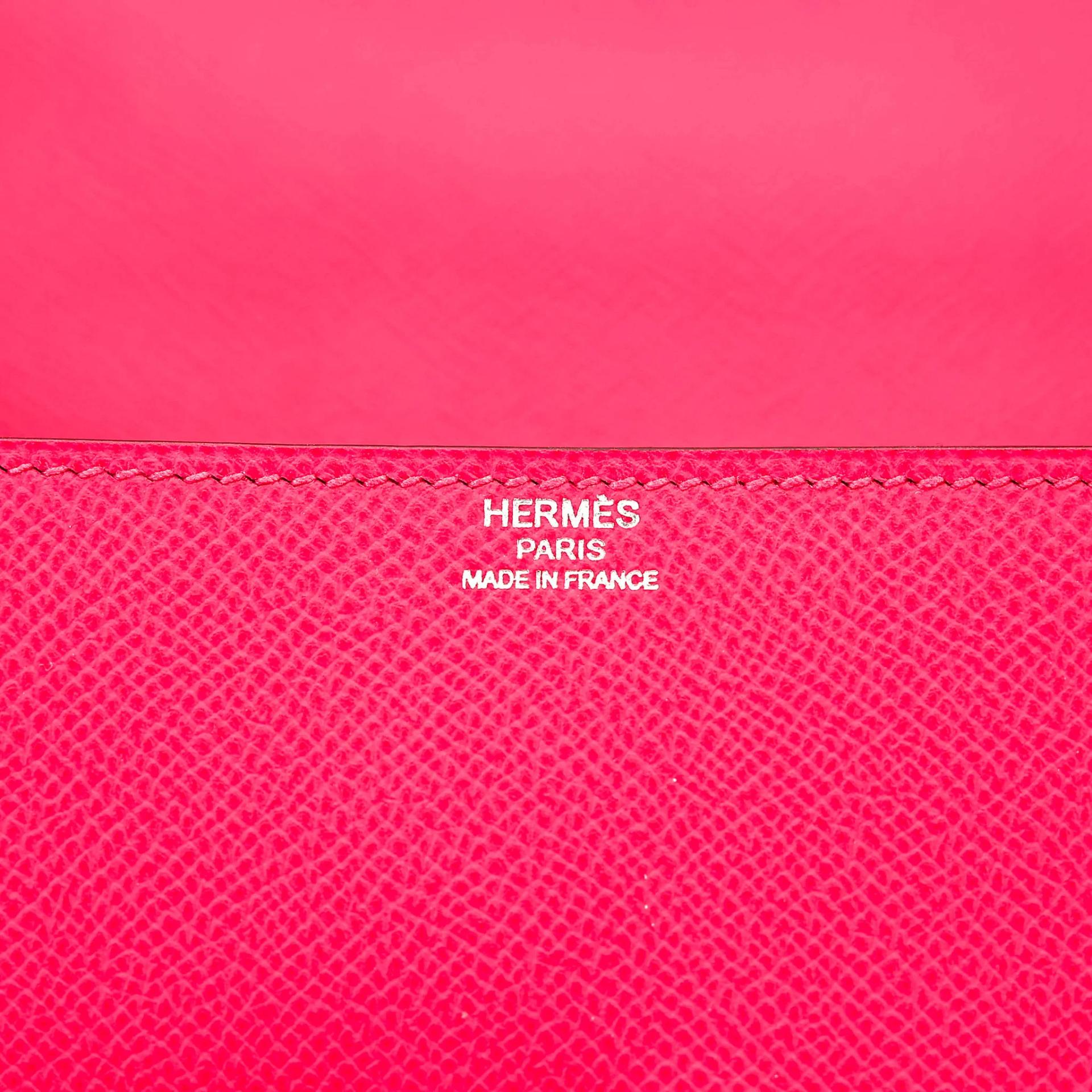 Very Good ( Rank A) HERMÈS Cinhetic Box Bag Rose Extreme (I6) Epsom Palladium hardware D (2019) - 22