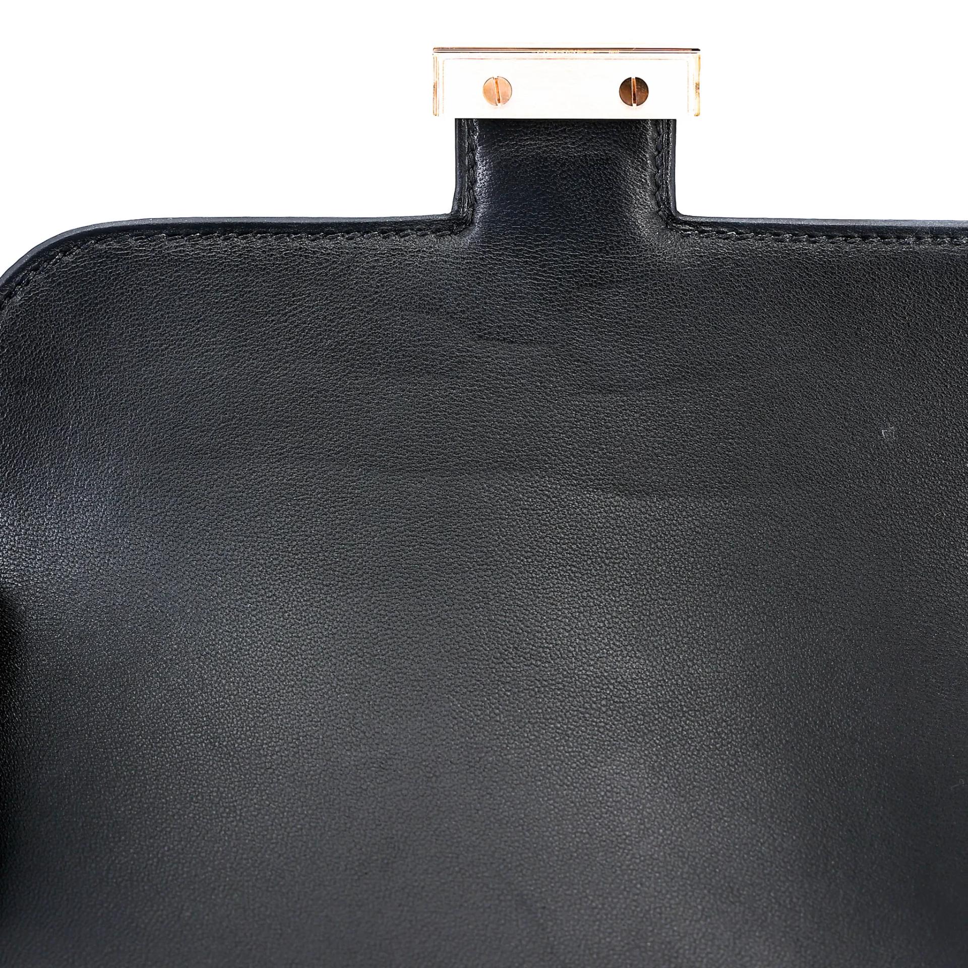 ランク A HERMÈS エルメス コンスタンス3 ミニ ブラック (89) クロコダイル アリゲーター マット ピンクゴールド金具 U刻印 (2022) - 12