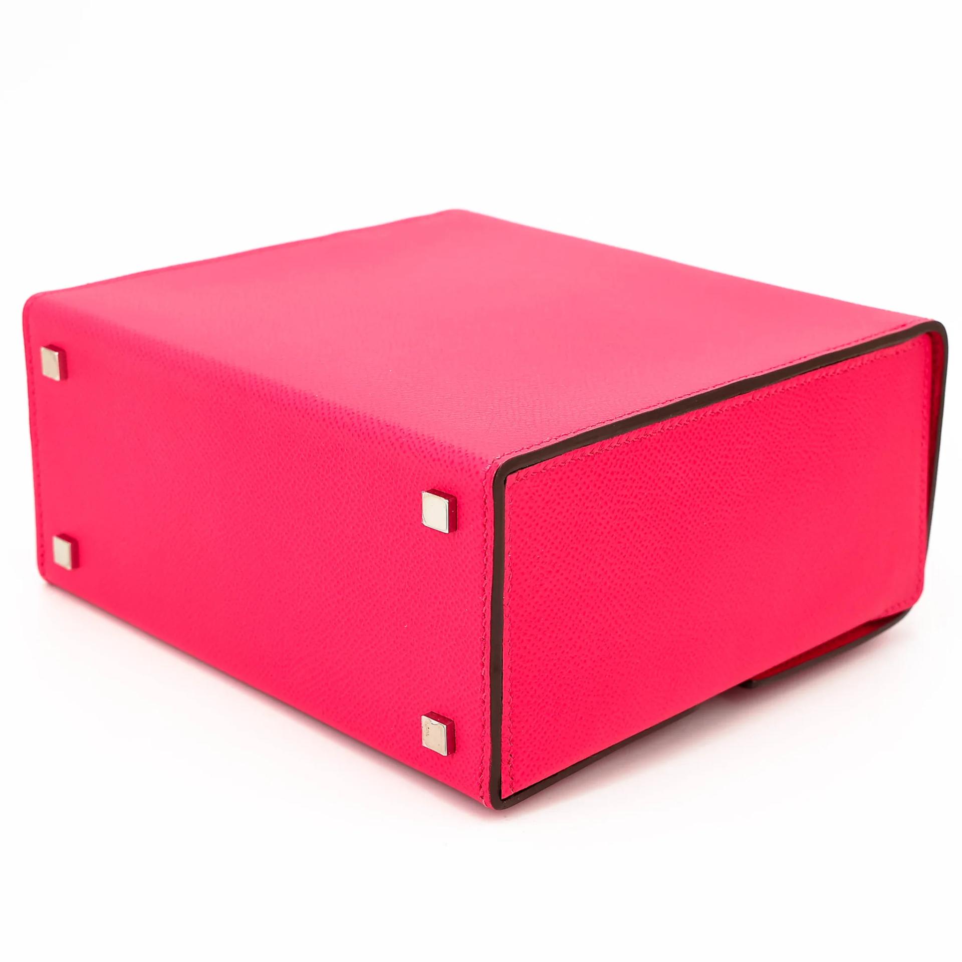 Very Good ( Rank A) HERMÈS Cinhetic Box Bag Rose Extreme (I6) Epsom Palladium hardware D (2019) - 7