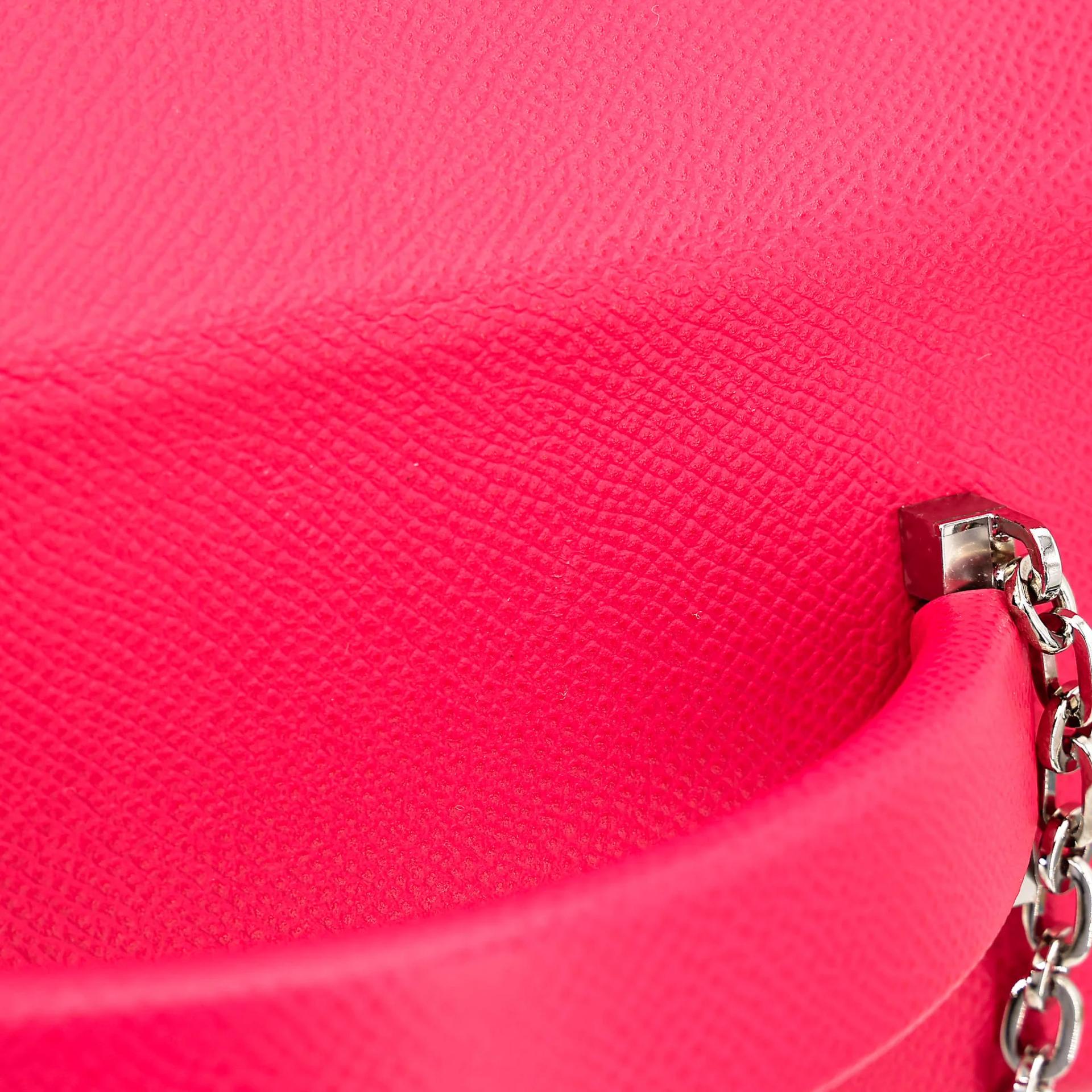 Very Good ( Rank A) HERMÈS Cinhetic Box Bag Rose Extreme (I6) Epsom Palladium hardware D (2019) - 16