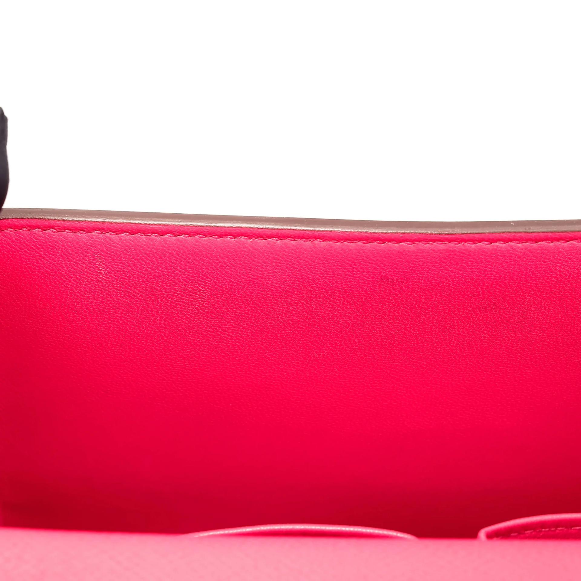 Very Good ( Rank A) HERMÈS Cinhetic Box Bag Rose Extreme (I6) Epsom Palladium hardware D (2019) - 29