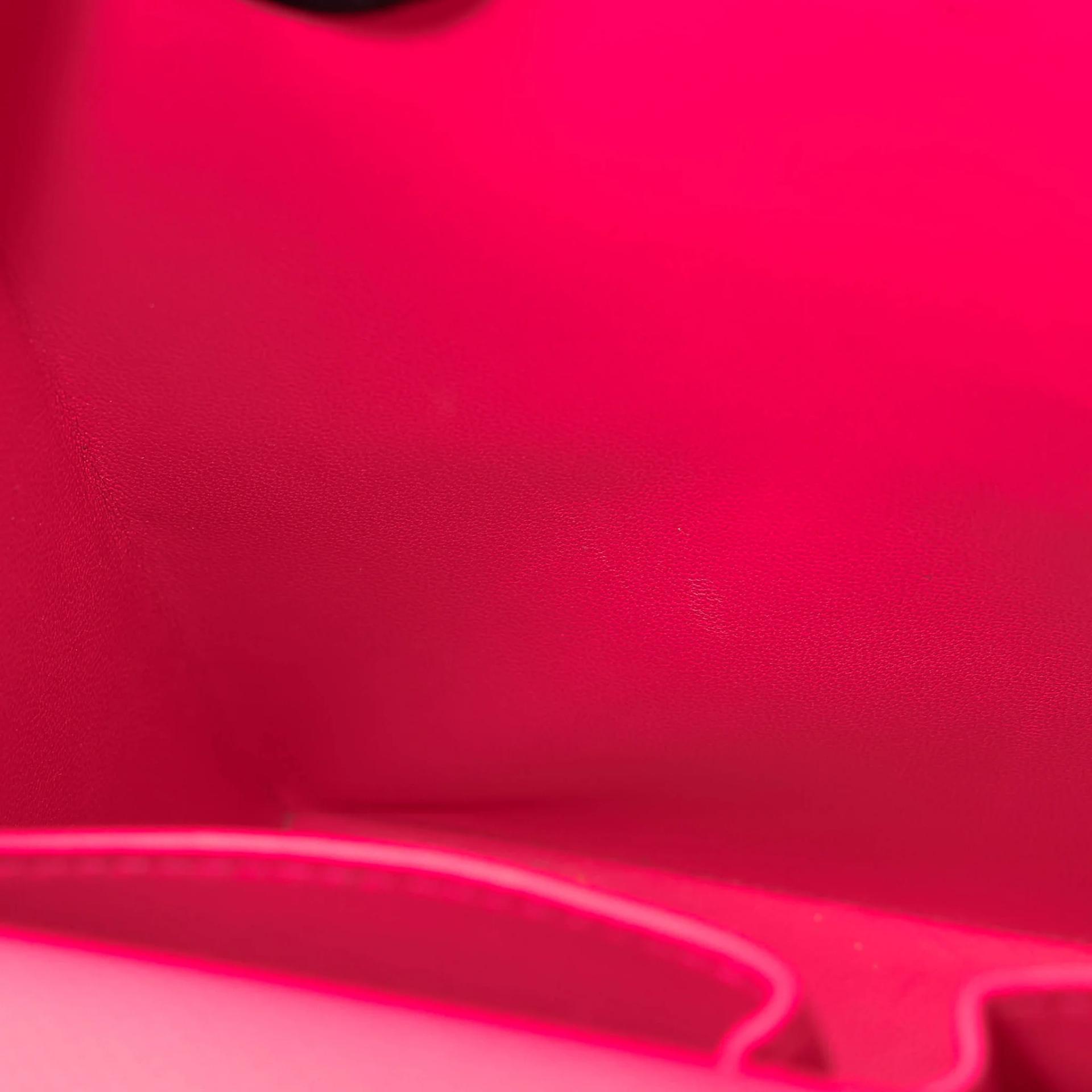 Very Good ( Rank A) HERMÈS Cinhetic Box Bag Rose Extreme (I6) Epsom Palladium hardware D (2019) - 30