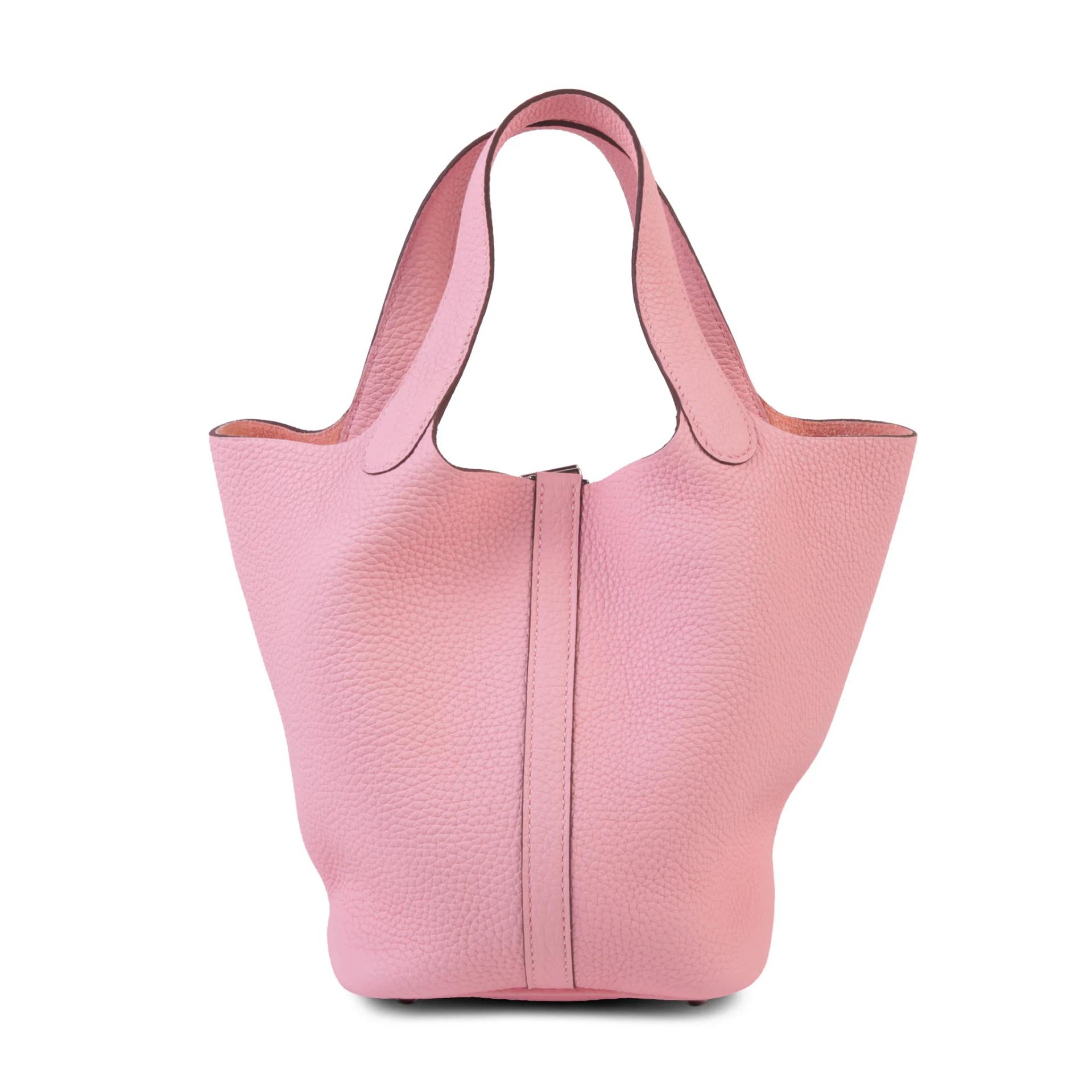 Unused ( Rank NS ) HERMÈS Picotin Lock PM Rose Sakura (3Q) Clemence Palladium hardware U (2022) - 2
