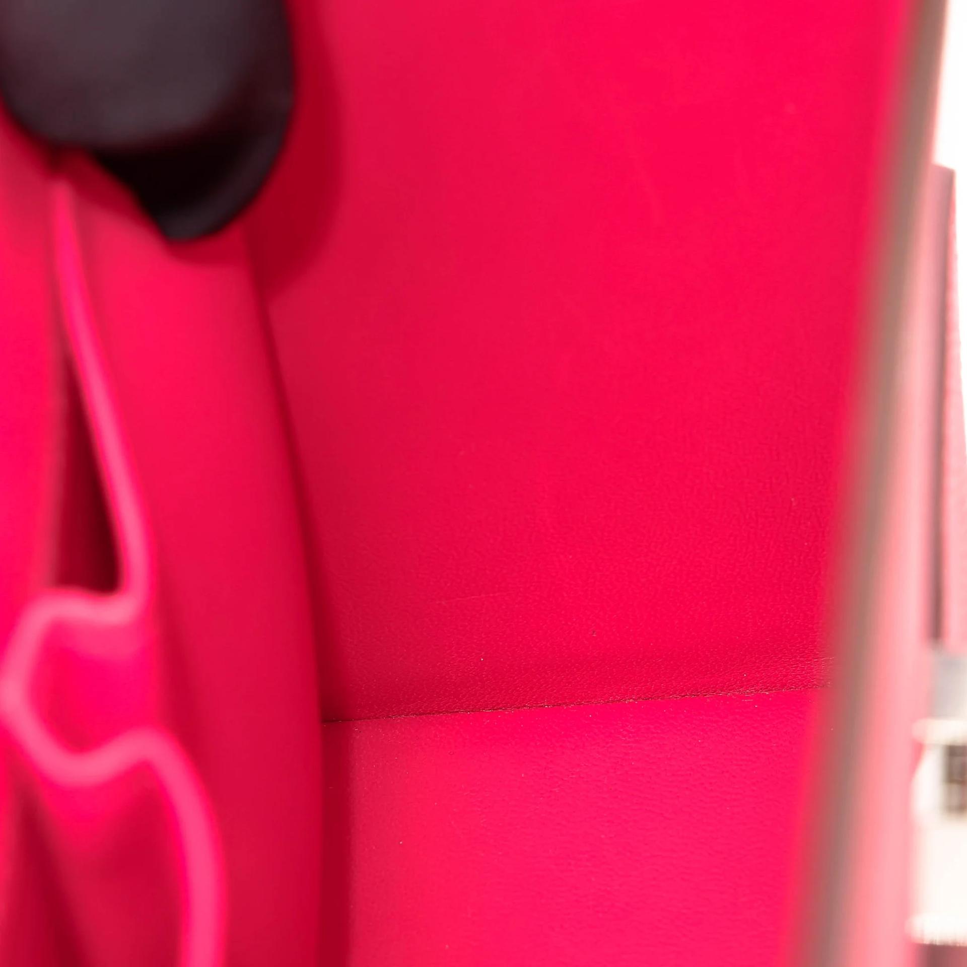 Very Good ( Rank A) HERMÈS Cinhetic Box Bag Rose Extreme (I6) Epsom Palladium hardware D (2019) - 27