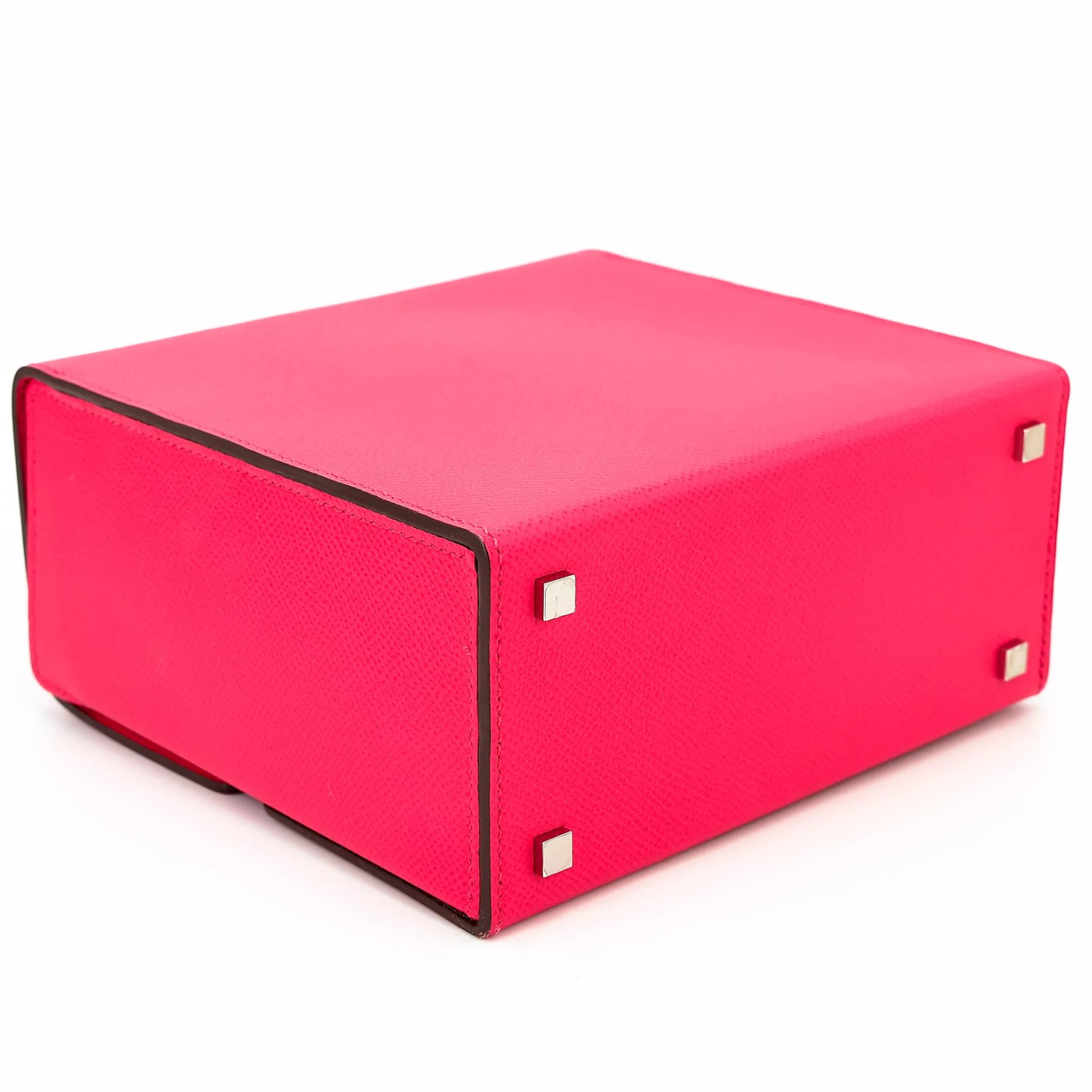 Very Good ( Rank A) HERMÈS Cinhetic Box Bag Rose Extreme (I6) Epsom Palladium hardware D (2019) - 8