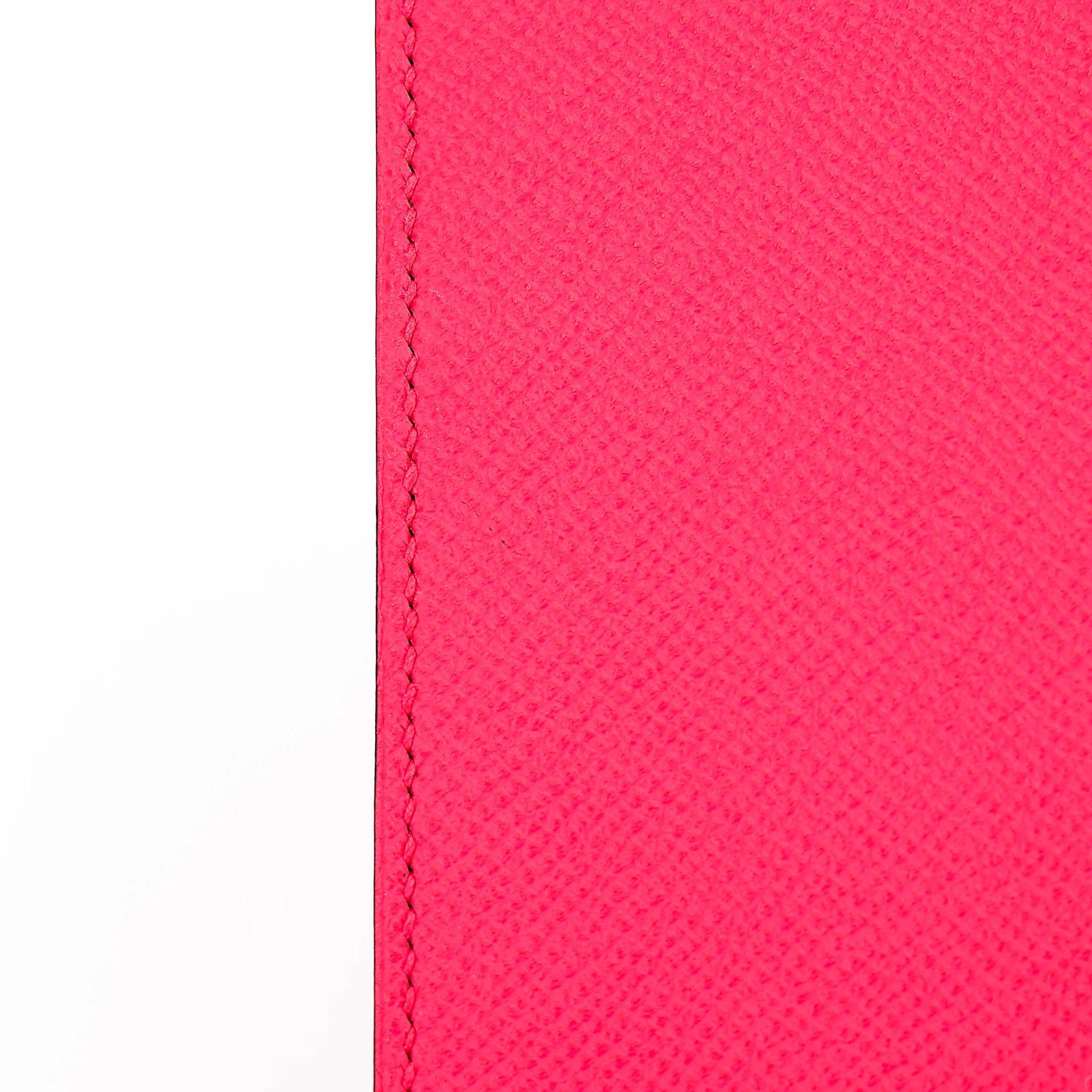 Very Good ( Rank A) HERMÈS Cinhetic Box Bag Rose Extreme (I6) Epsom Palladium hardware D (2019) - 13