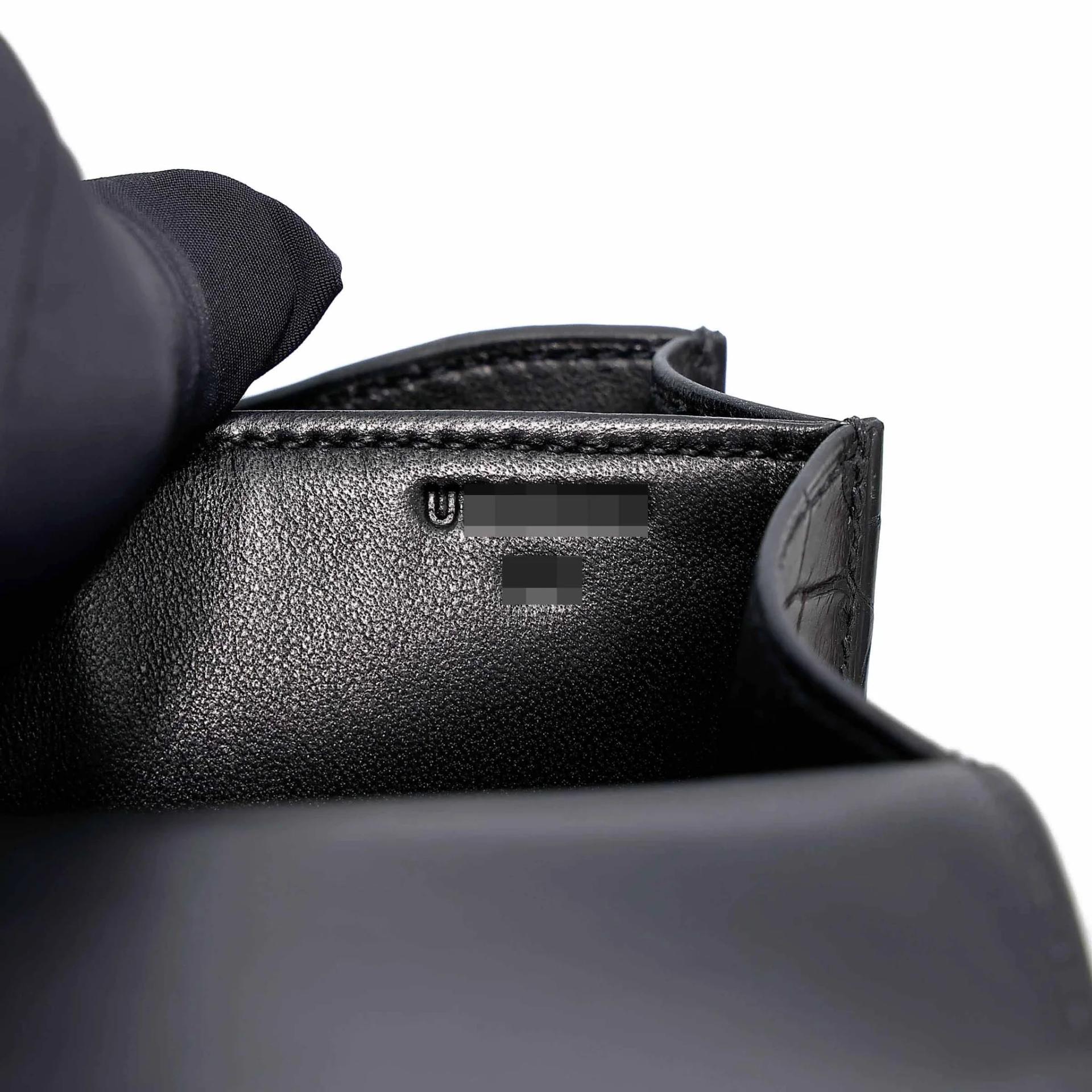 ランク A HERMÈS エルメス コンスタンス3 ミニ ブラック (89) クロコダイル アリゲーター マット ピンクゴールド金具 U刻印 (2022) - 16