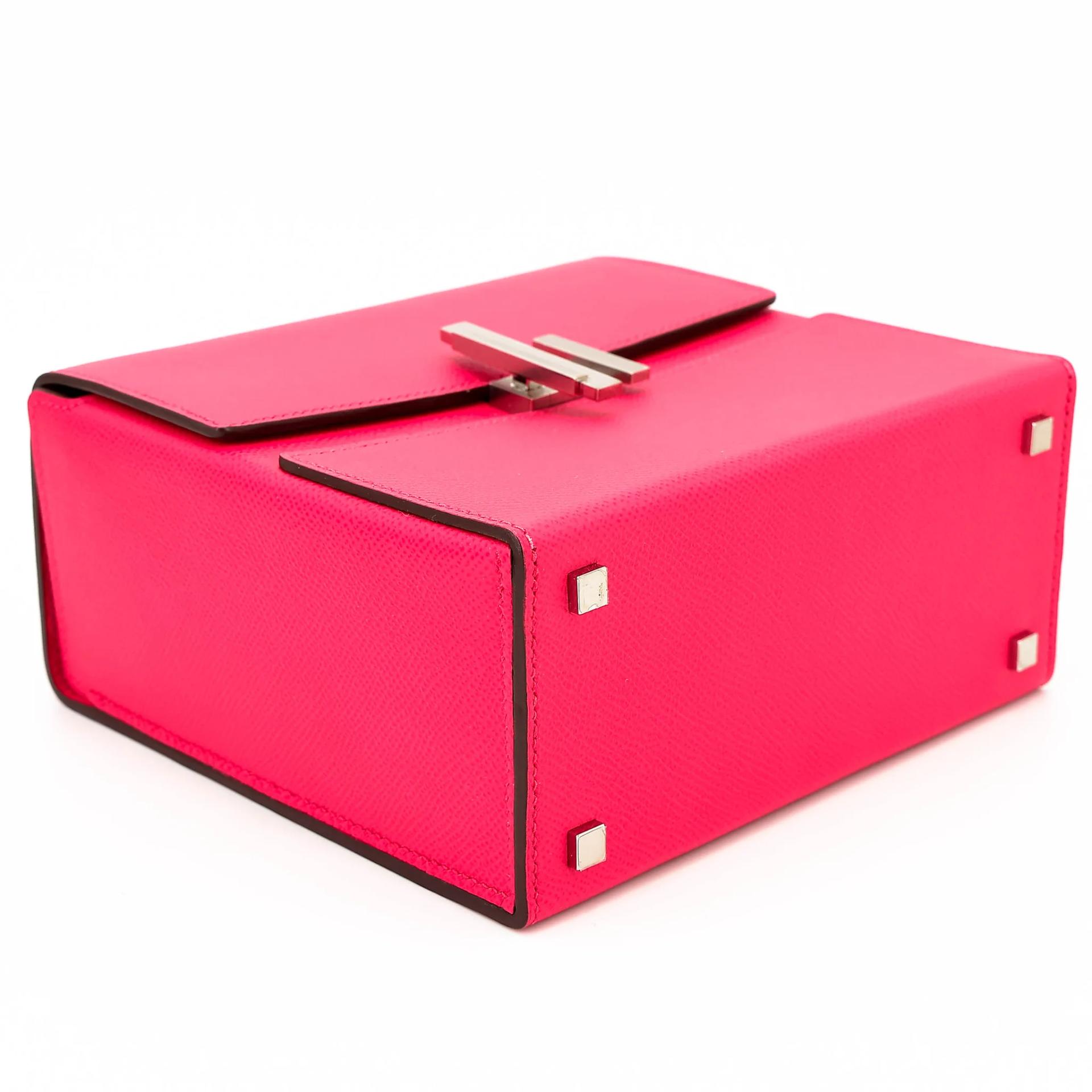 Very Good ( Rank A) HERMÈS Cinhetic Box Bag Rose Extreme (I6) Epsom Palladium hardware D (2019) - 6