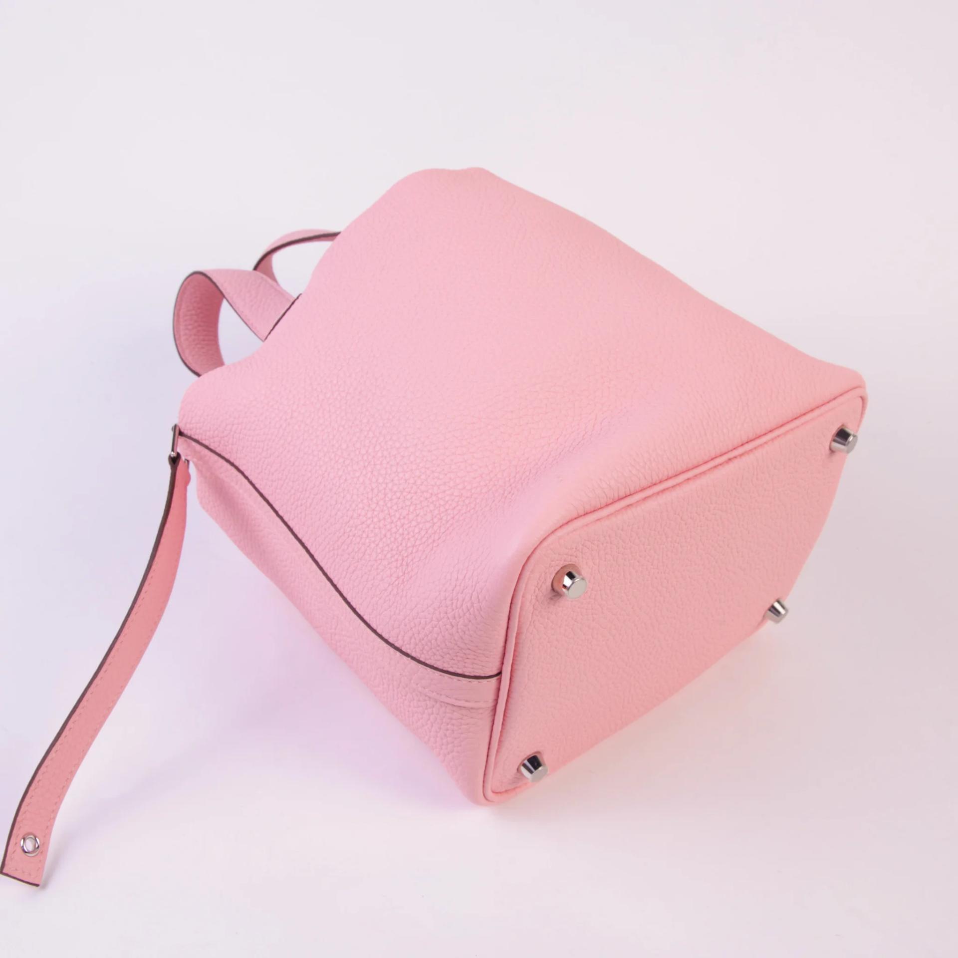 Unused ( Rank NS ) HERMÈS Picotin Lock PM Rose Sakura (3Q) Clemence Palladium hardware U (2022) - 6
