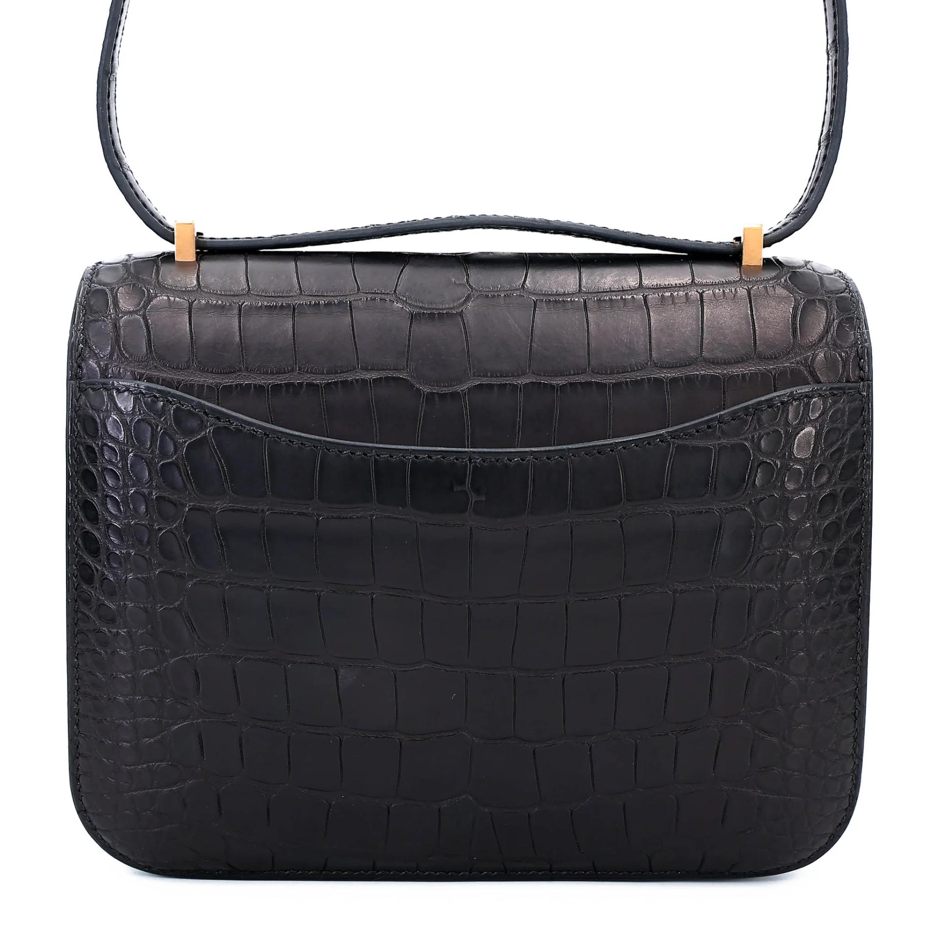 ランク A HERMÈS エルメス コンスタンス3 ミニ ブラック (89) クロコダイル アリゲーター マット ピンクゴールド金具 U刻印 (2022) - 2