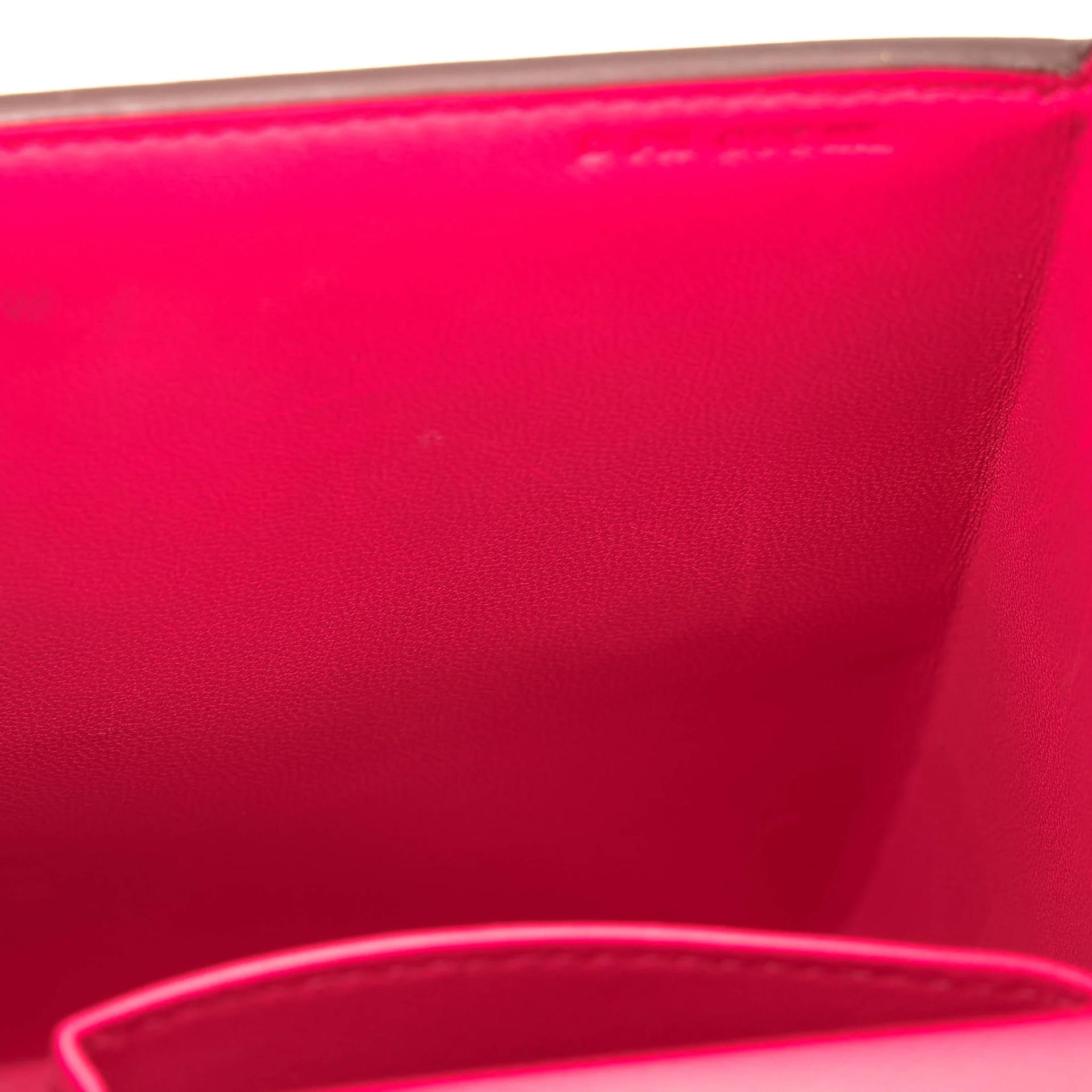 Very Good ( Rank A) HERMÈS Cinhetic Box Bag Rose Extreme (I6) Epsom Palladium hardware D (2019) - 31