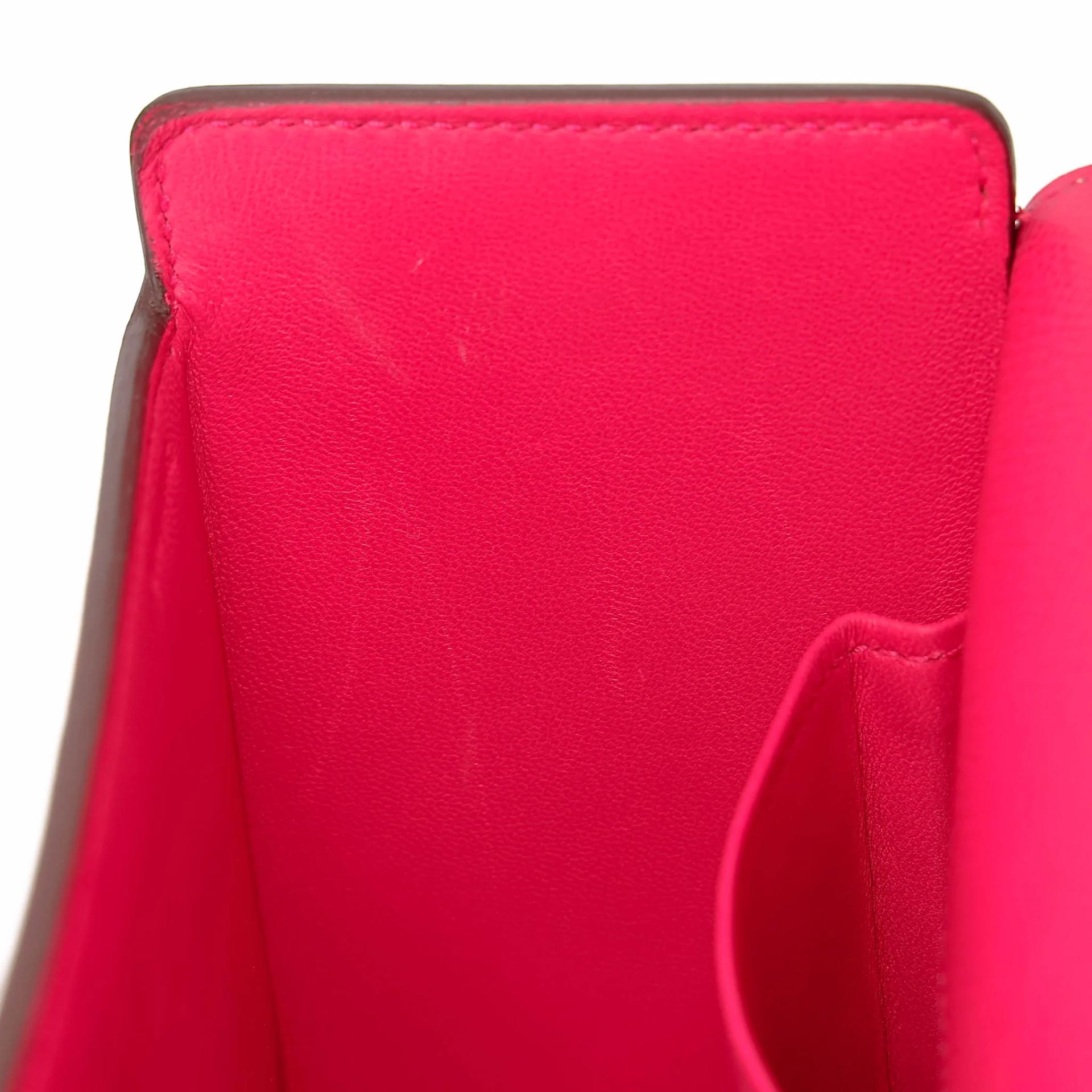 Very Good ( Rank A) HERMÈS Cinhetic Box Bag Rose Extreme (I6) Epsom Palladium hardware D (2019) - 25