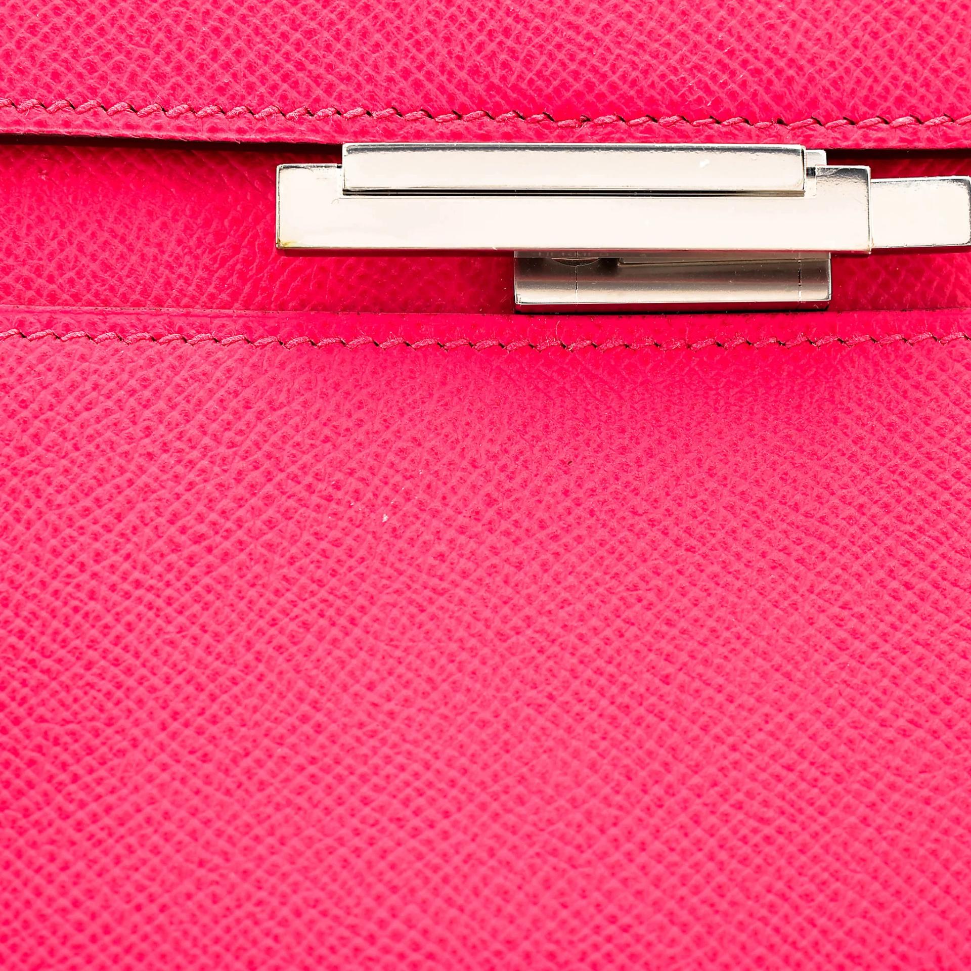 Very Good ( Rank A) HERMÈS Cinhetic Box Bag Rose Extreme (I6) Epsom Palladium hardware D (2019) - 21