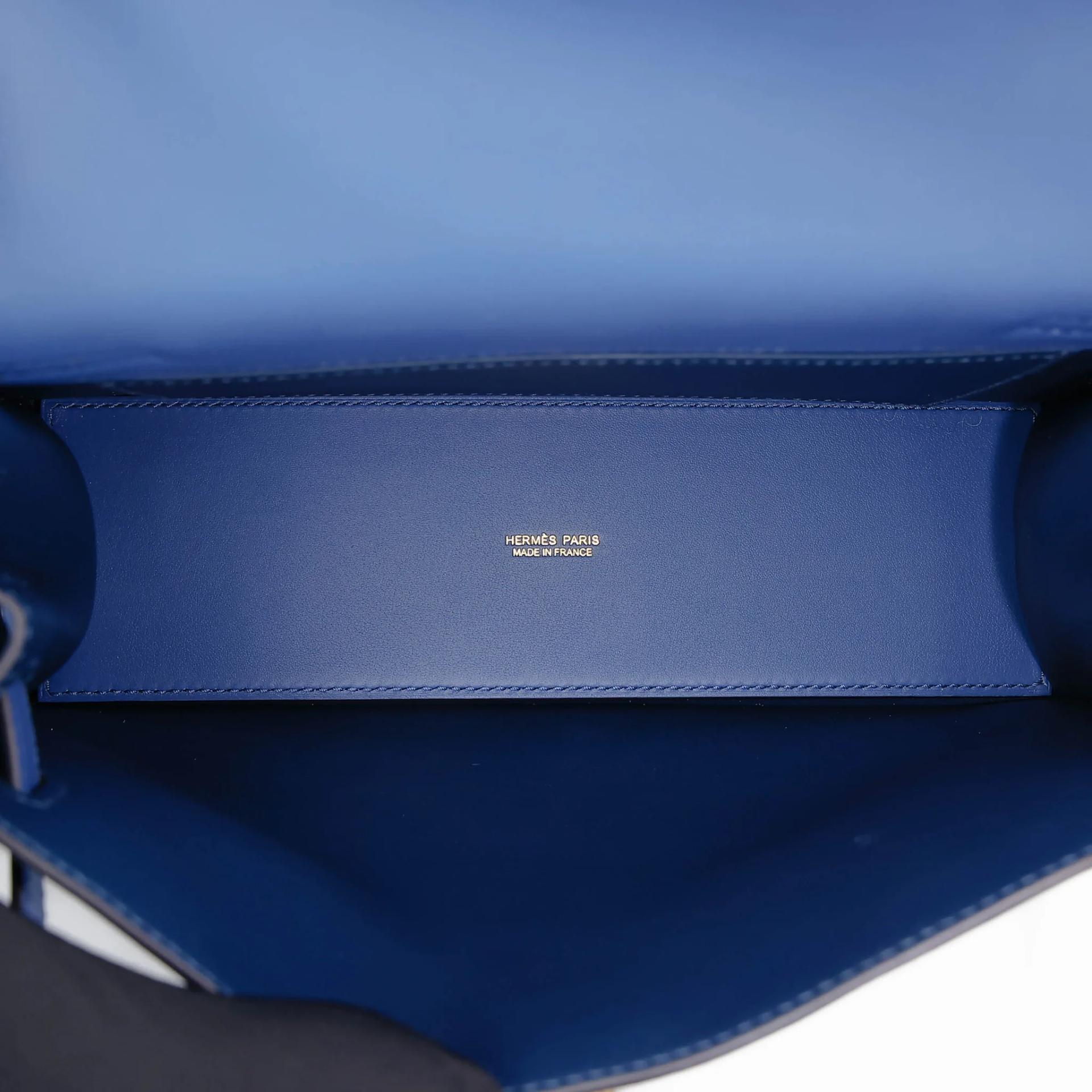 Unused ( Rank NS ) HERMÈS Kelly Danse Bleu France (71) Deep Blue (S4) Jonathan Gold hardware U (2022) - 16