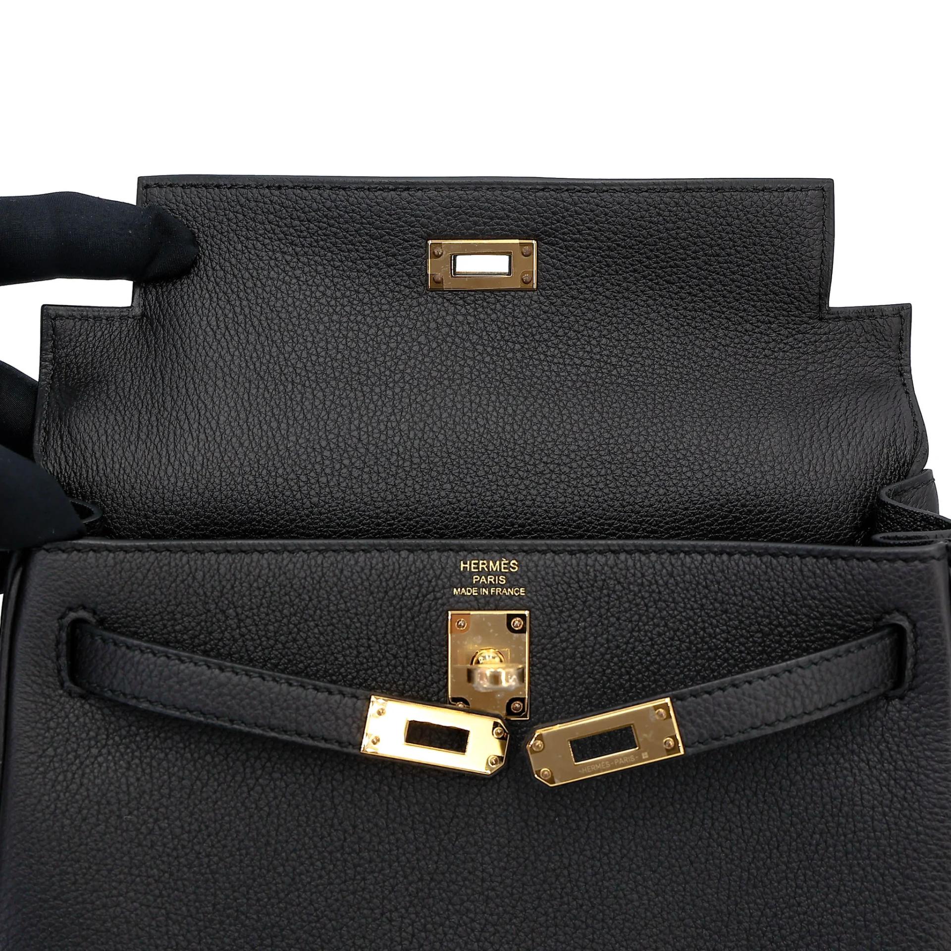 ランク N 新品 HERMÈS エルメス ケリー25 ブラック (89) トゴ ゴールド金具 G刻印 (2026) - 12
