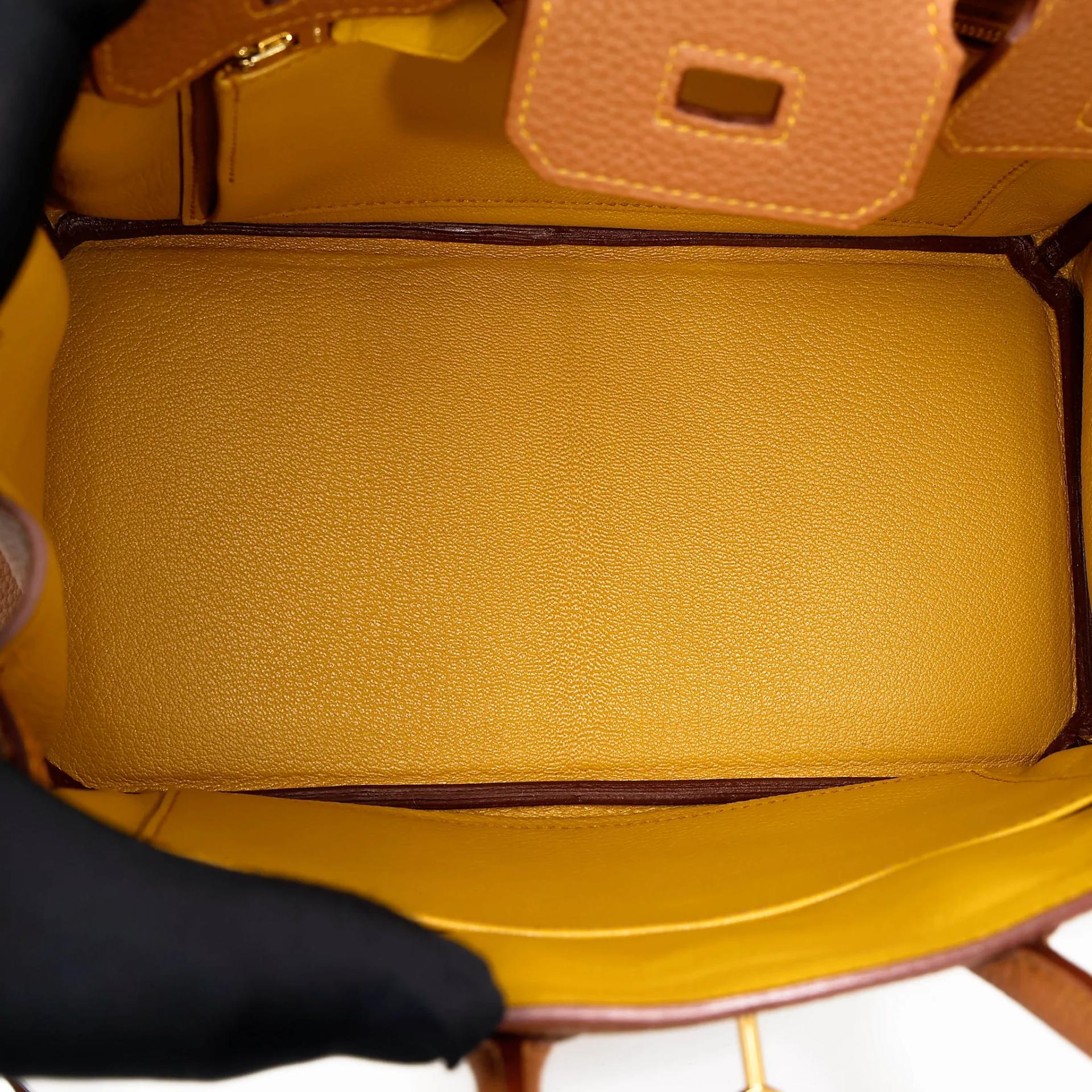 Unused ( Rank NS ) HERMÈS Special Order Birkin 25 HSS Verso Gold (37) Jaune Ambre (9D) Togo Brushed Gold hardware Y (2020) - 16