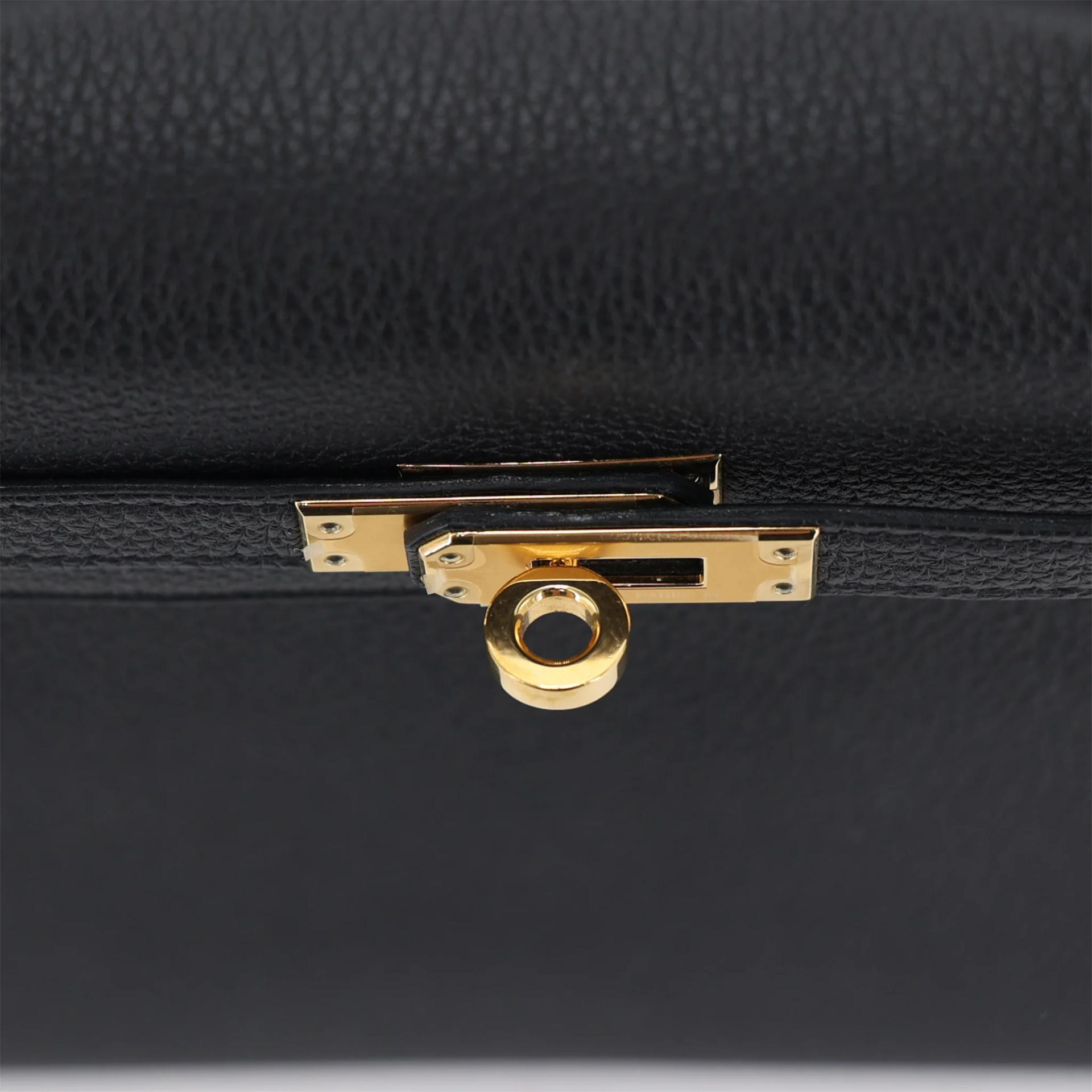 ランク SA HERMÈS エルメス ケリー25 ブラック (89) トゴ ゴールド金具 Z刻印 (2021) - 9