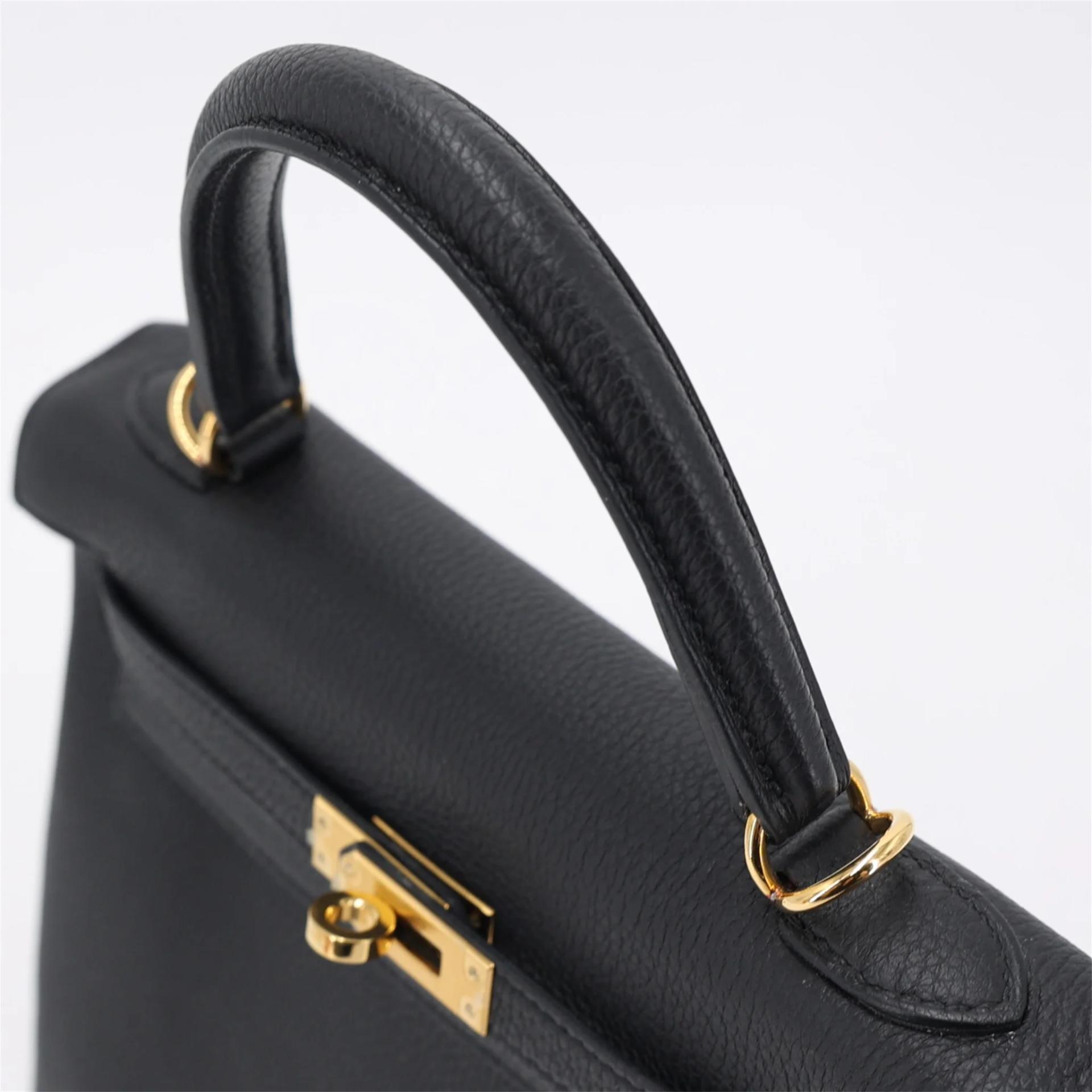 ランク SA HERMÈS エルメス ケリー25 ブラック (89) トゴ ゴールド金具 Z刻印 (2021) - 3