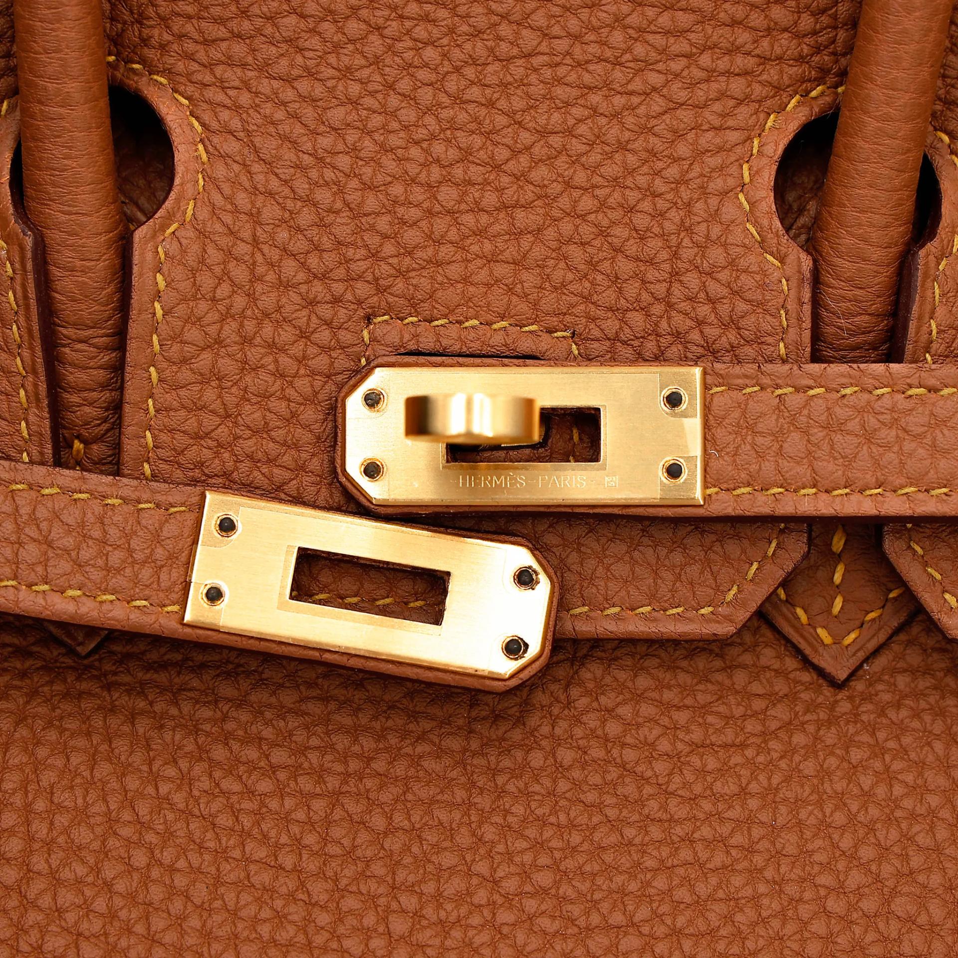Unused ( Rank NS ) HERMÈS Special Order Birkin 25 HSS Verso Gold (37) Jaune Ambre (9D) Togo Brushed Gold hardware Y (2020) - 8