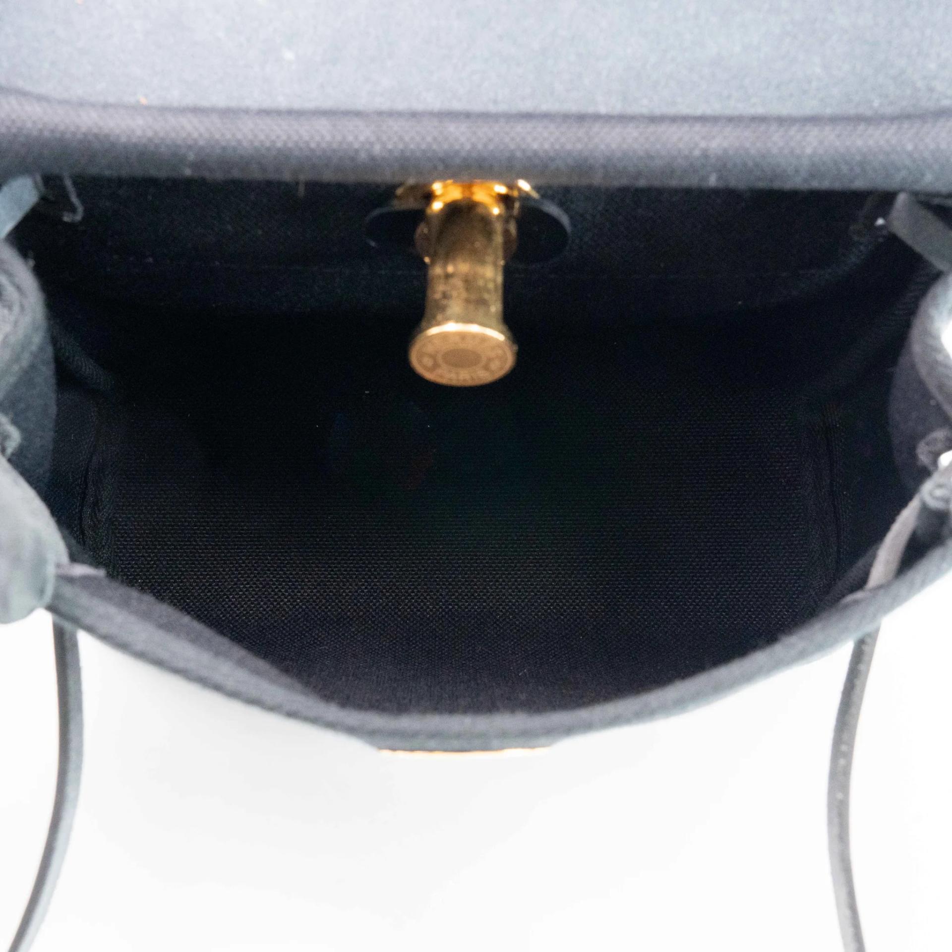 Excellent ( Rank SA ) HERMÈS Herbag Zip Mini 20 Noir (89) Toile Militaire canvas Vache Hunter Gold hardware K (2025) - 20