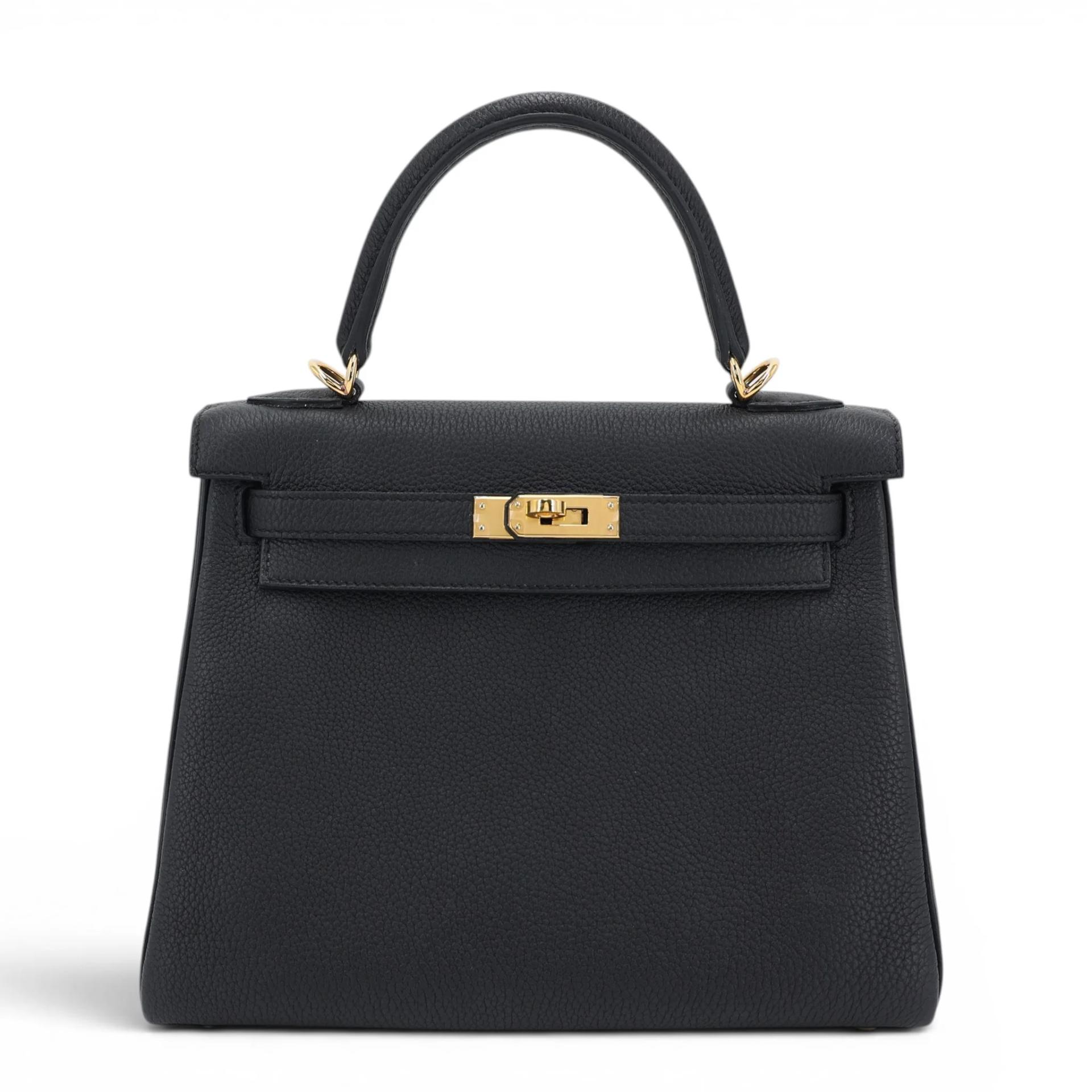 ランク SA HERMÈS エルメス ケリー25 ブラック (89) トゴ ゴールド金具 Z刻印 (2021) - 1