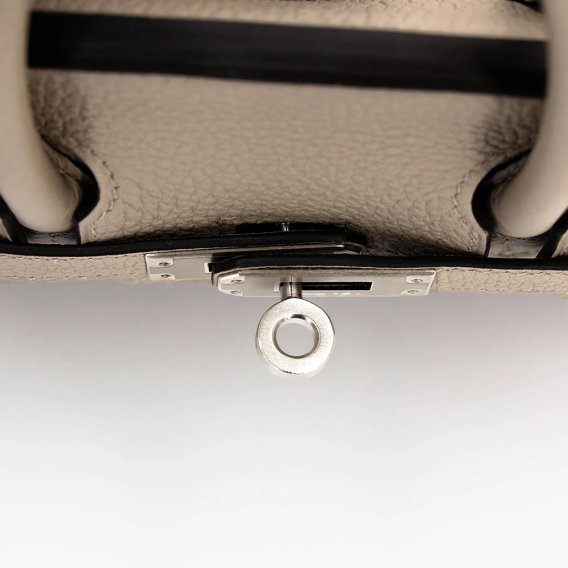 Unused ( Rank NS ) HERMÈS Special Order Birkin 25 HSS Verso Gris Tourterelle (81) Navy Togo Brushed Palladium B (2023) - 9