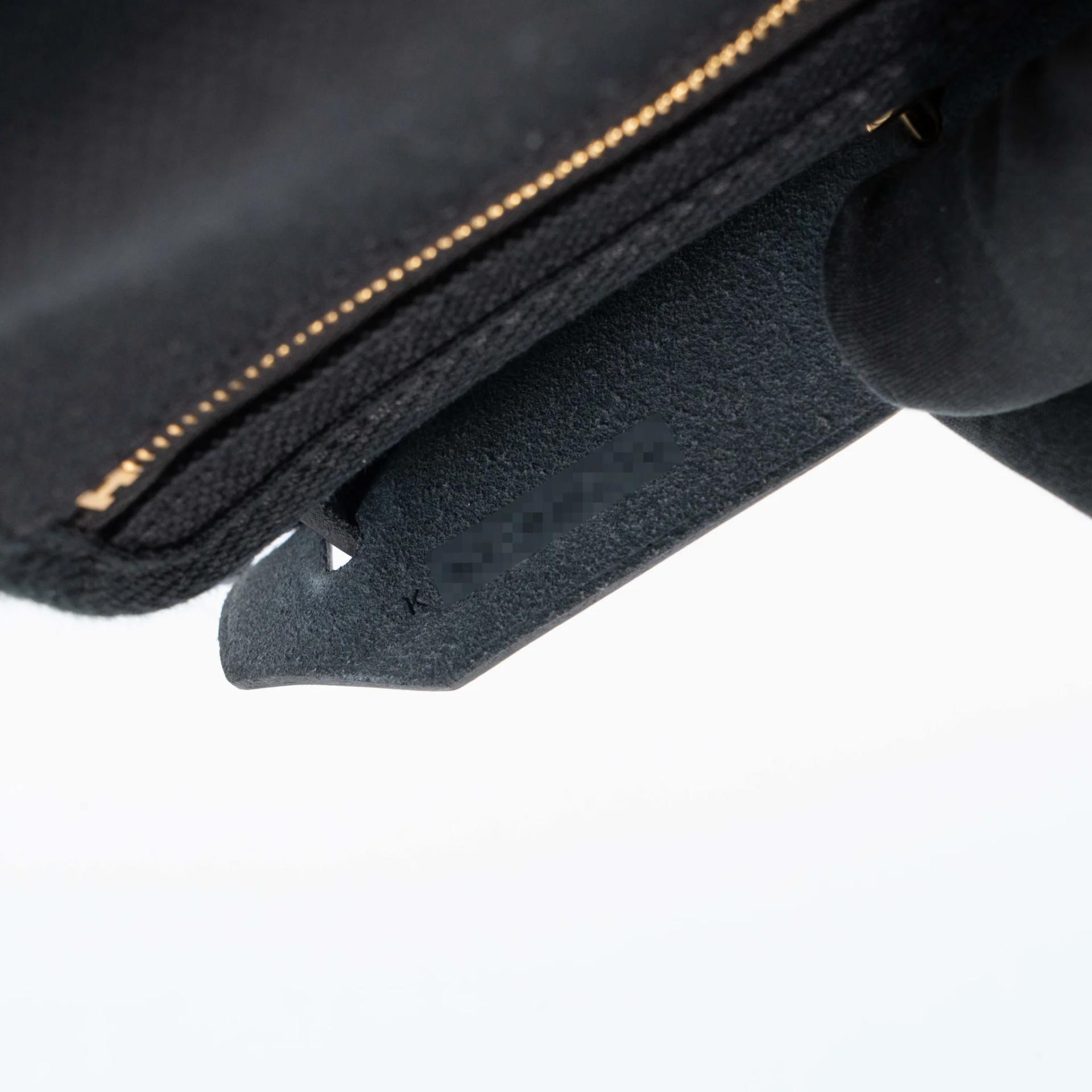 Excellent ( Rank SA ) HERMÈS Herbag Zip Mini 20 Noir (89) Toile Militaire canvas Vache Hunter Gold hardware K (2025) - 23