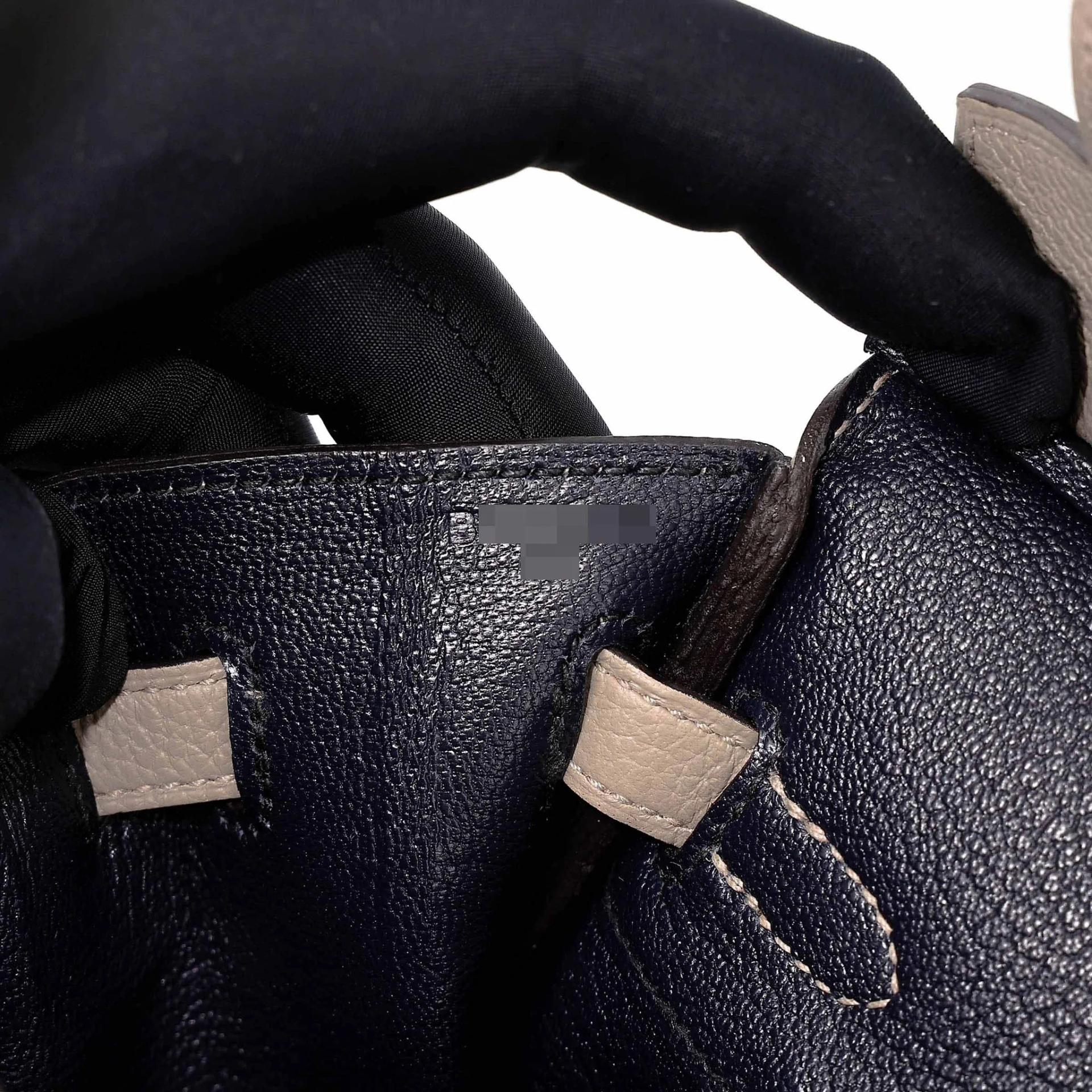 Unused ( Rank NS ) HERMÈS Special Order Birkin 25 HSS Verso Gris Tourterelle (81) Navy Togo Brushed Palladium B (2023) - 13