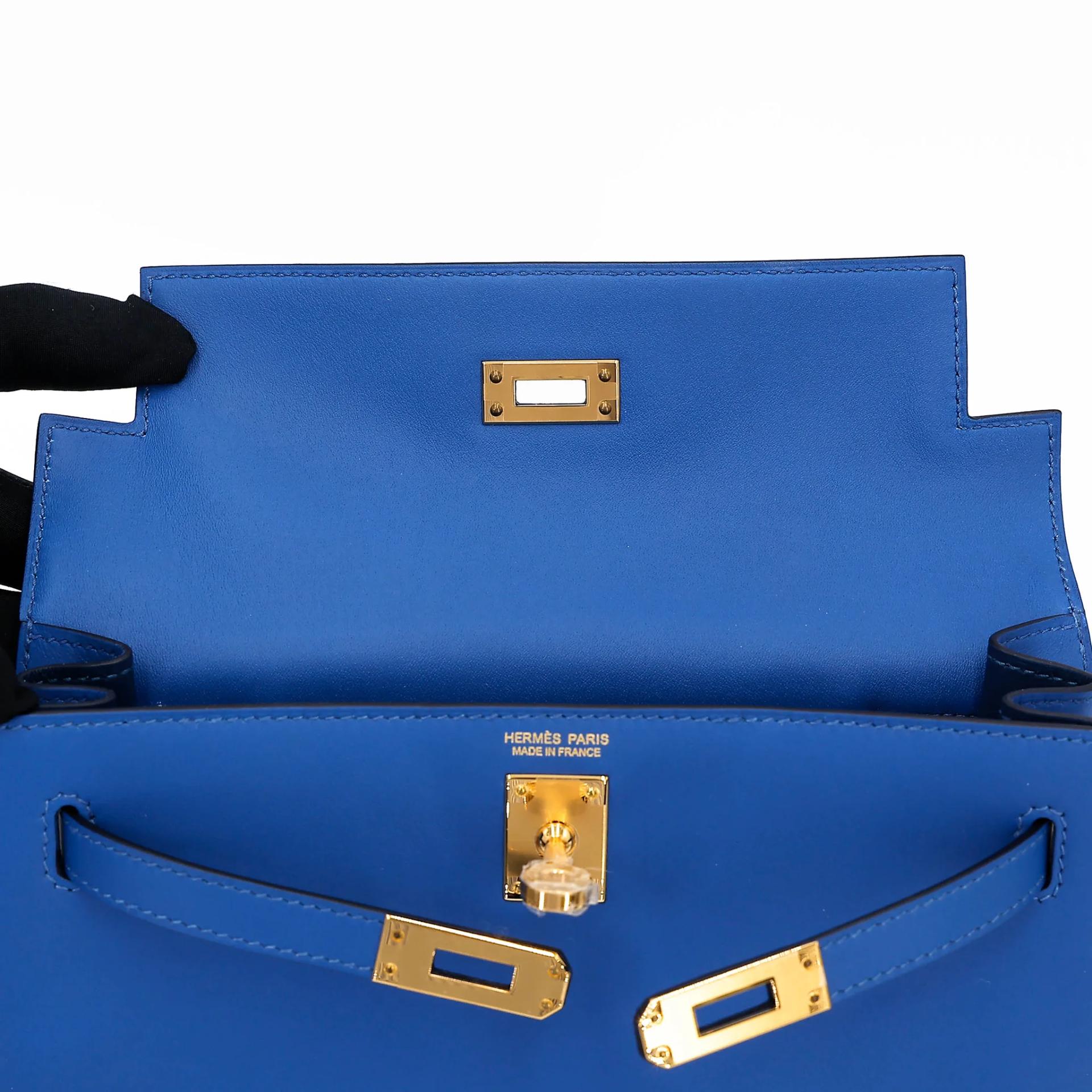 Unused ( Rank NS ) HERMÈS Kelly Danse Bleu France (71) Deep Blue (S4) Jonathan Gold hardware U (2022) - 11
