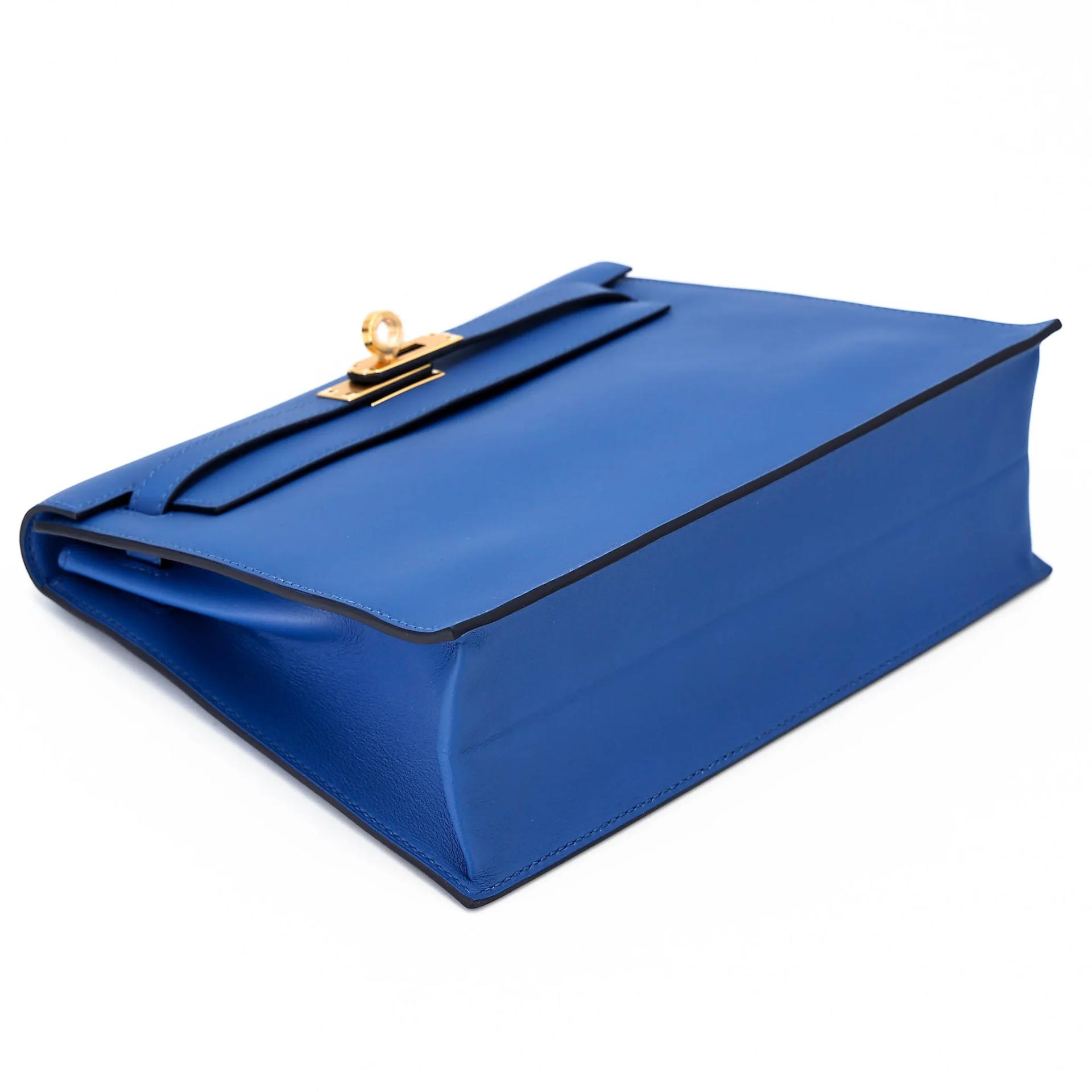 Unused ( Rank NS ) HERMÈS Kelly Danse Bleu France (71) Deep Blue (S4) Jonathan Gold hardware U (2022) - 4