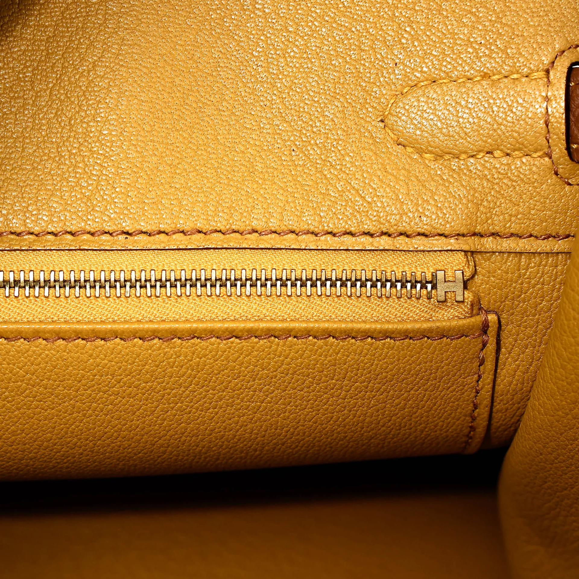 Unused ( Rank NS ) HERMÈS Special Order Birkin 25 HSS Verso Gold (37) Jaune Ambre (9D) Togo Brushed Gold hardware Y (2020) - 12