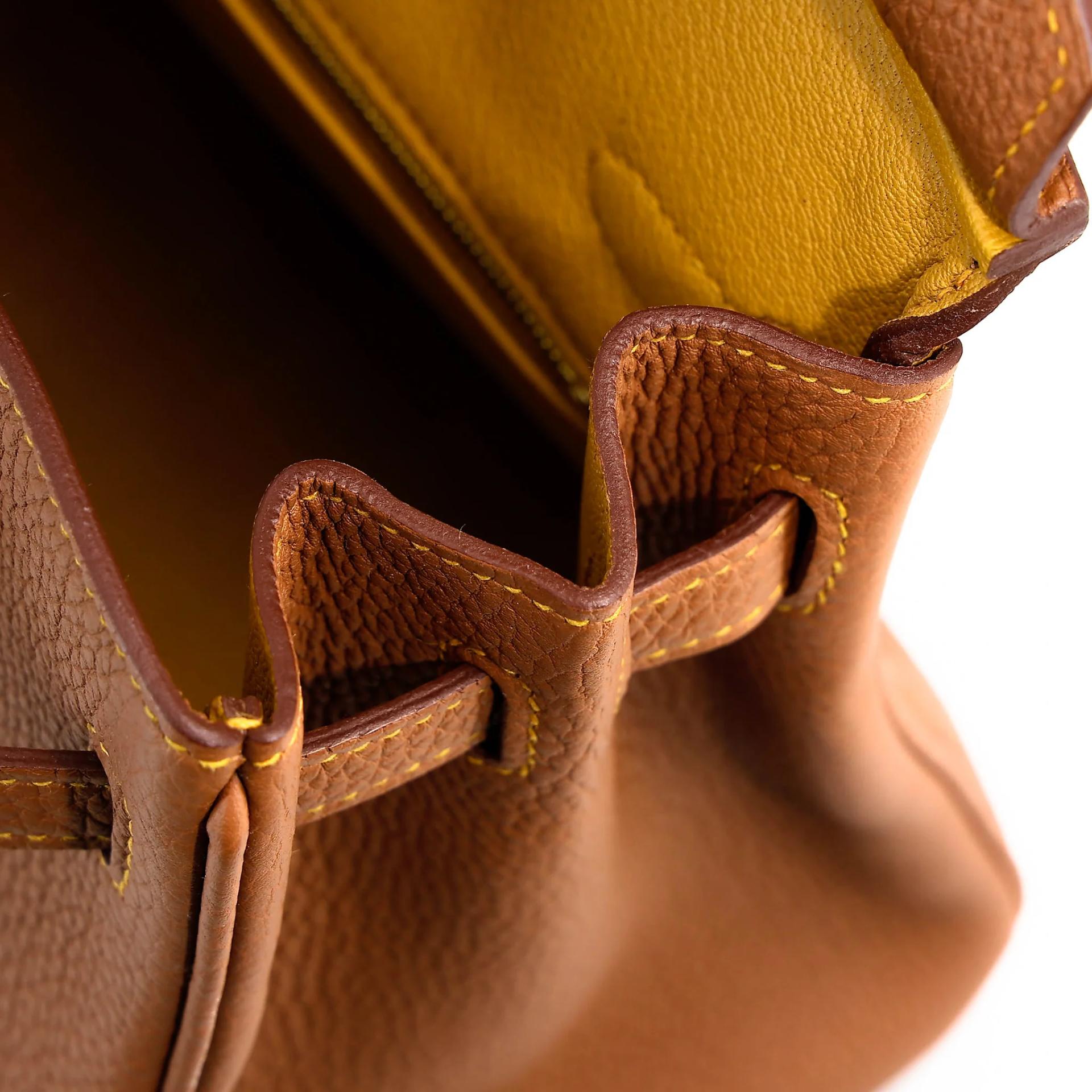 Unused ( Rank NS ) HERMÈS Special Order Birkin 25 HSS Verso Gold (37) Jaune Ambre (9D) Togo Brushed Gold hardware Y (2020) - 14