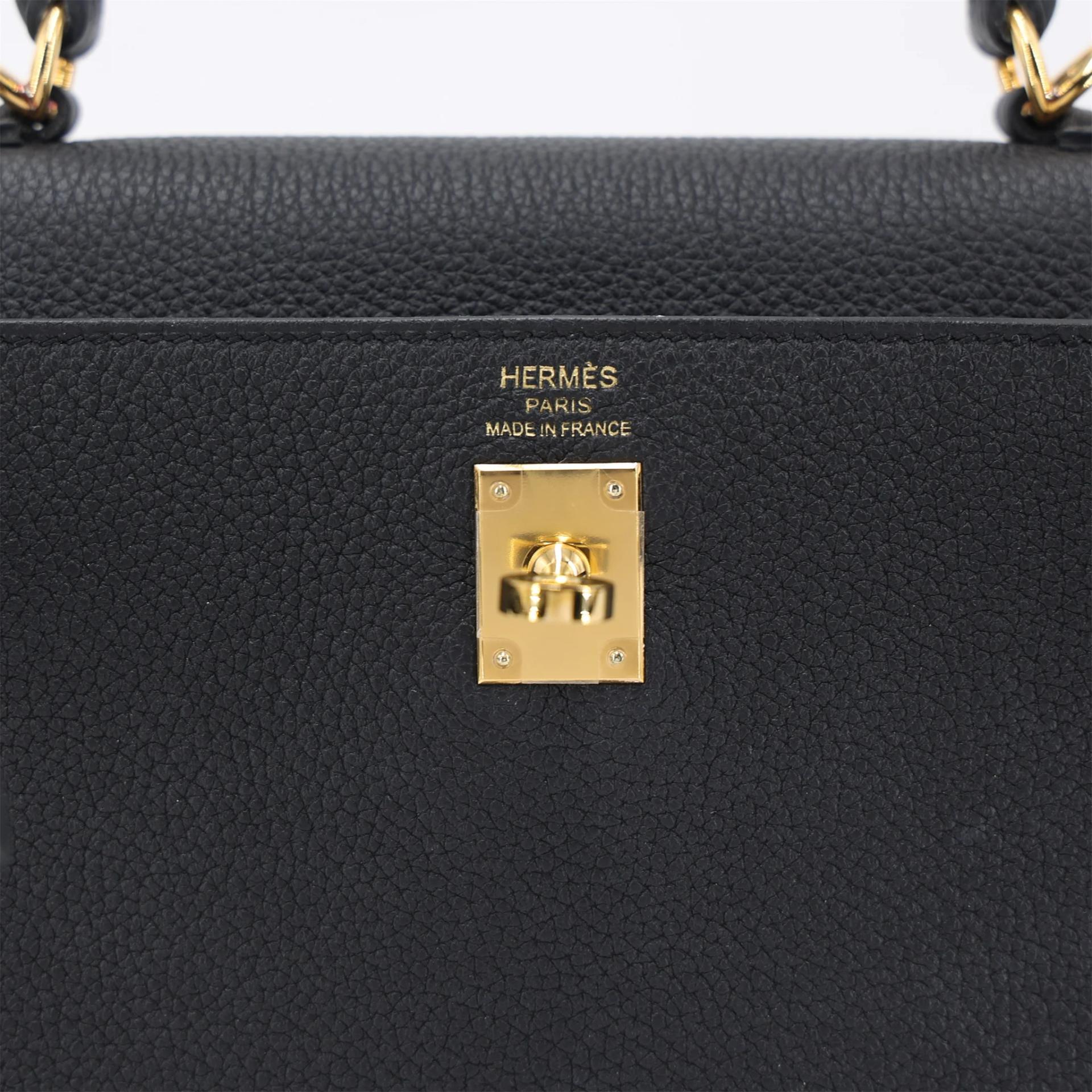 ランク SA HERMÈS エルメス ケリー25 ブラック (89) トゴ ゴールド金具 Z刻印 (2021) - 10