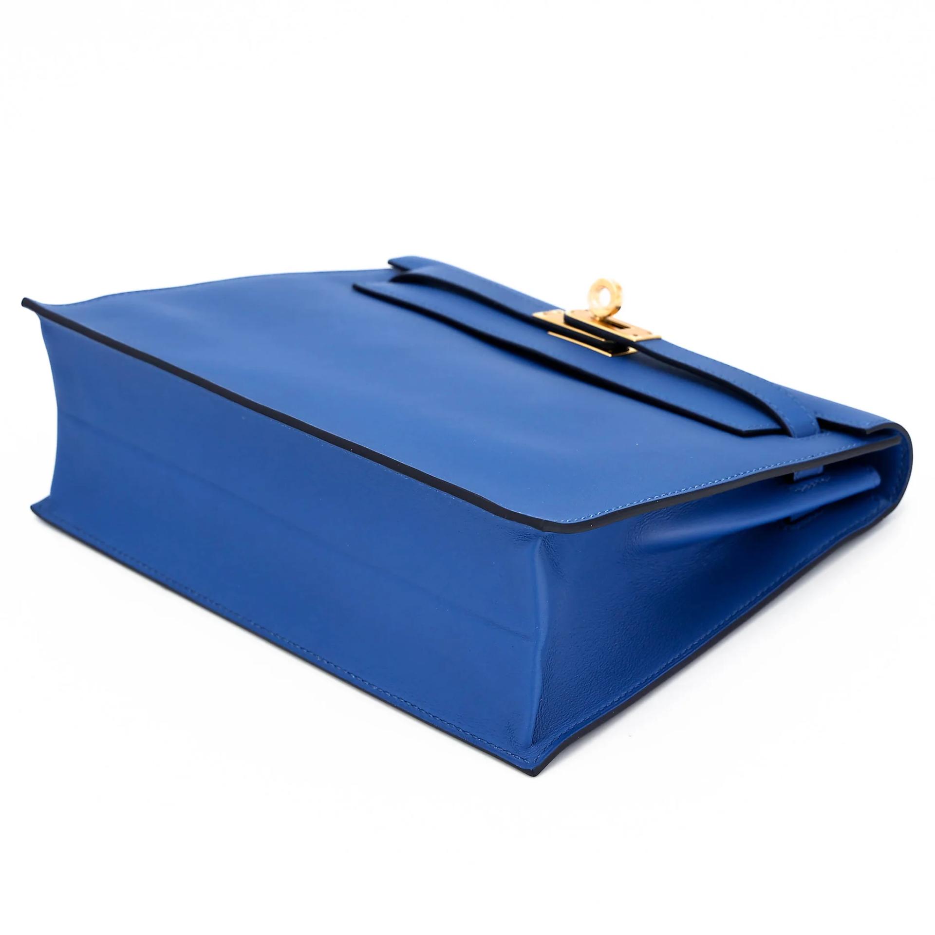 Unused ( Rank NS ) HERMÈS Kelly Danse Bleu France (71) Deep Blue (S4) Jonathan Gold hardware U (2022) - 3
