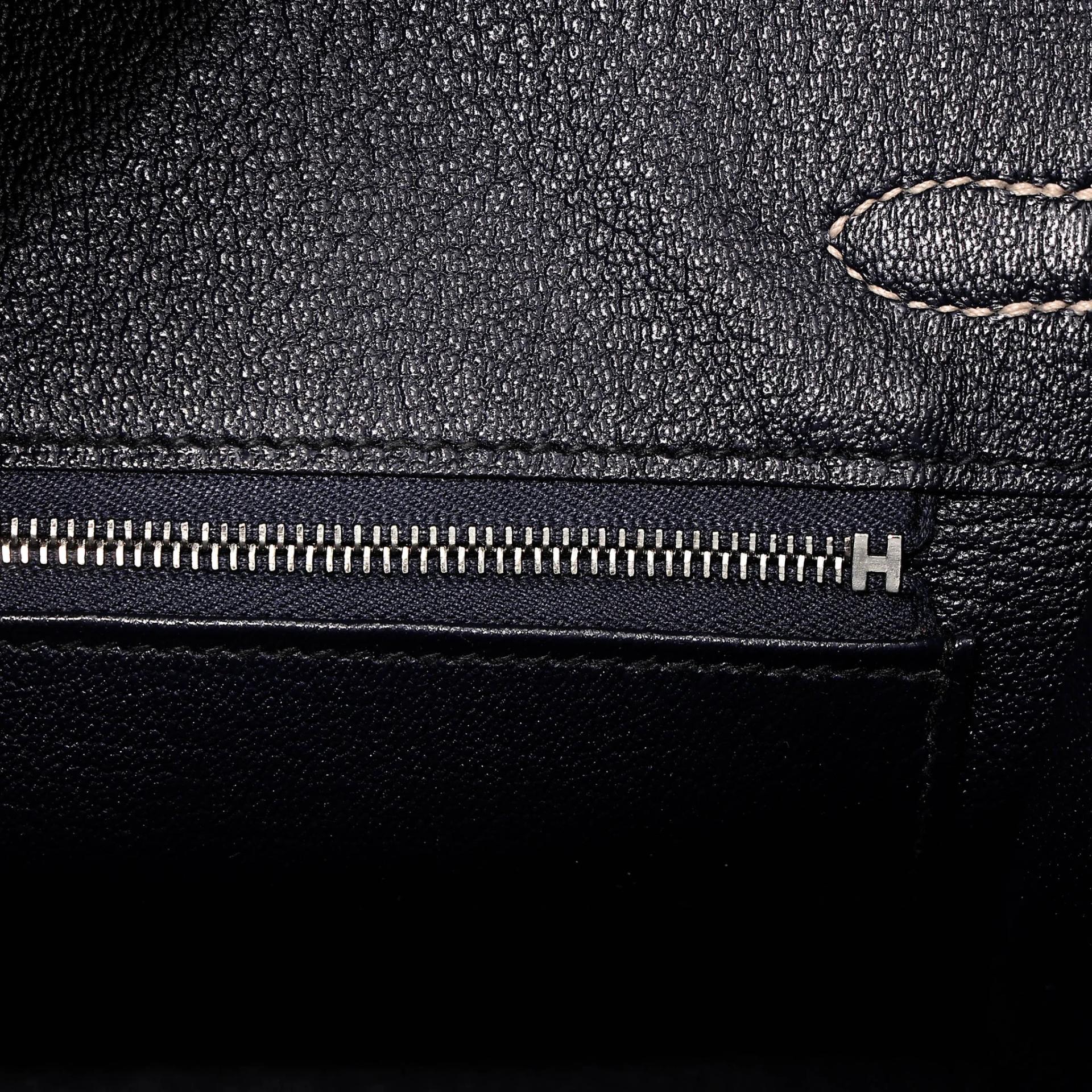 Unused ( Rank NS ) HERMÈS Special Order Birkin 25 HSS Verso Gris Tourterelle (81) Navy Togo Brushed Palladium B (2023) - 12