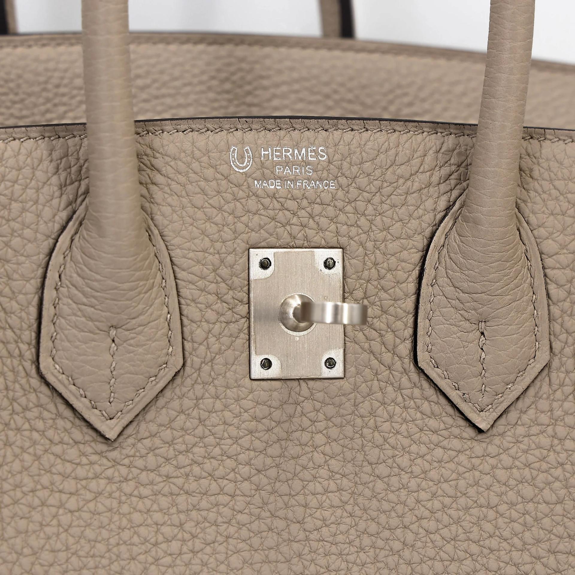 Unused ( Rank NS ) HERMÈS Special Order Birkin 25 HSS Verso Gris Tourterelle (81) Navy Togo Brushed Palladium B (2023) - 10