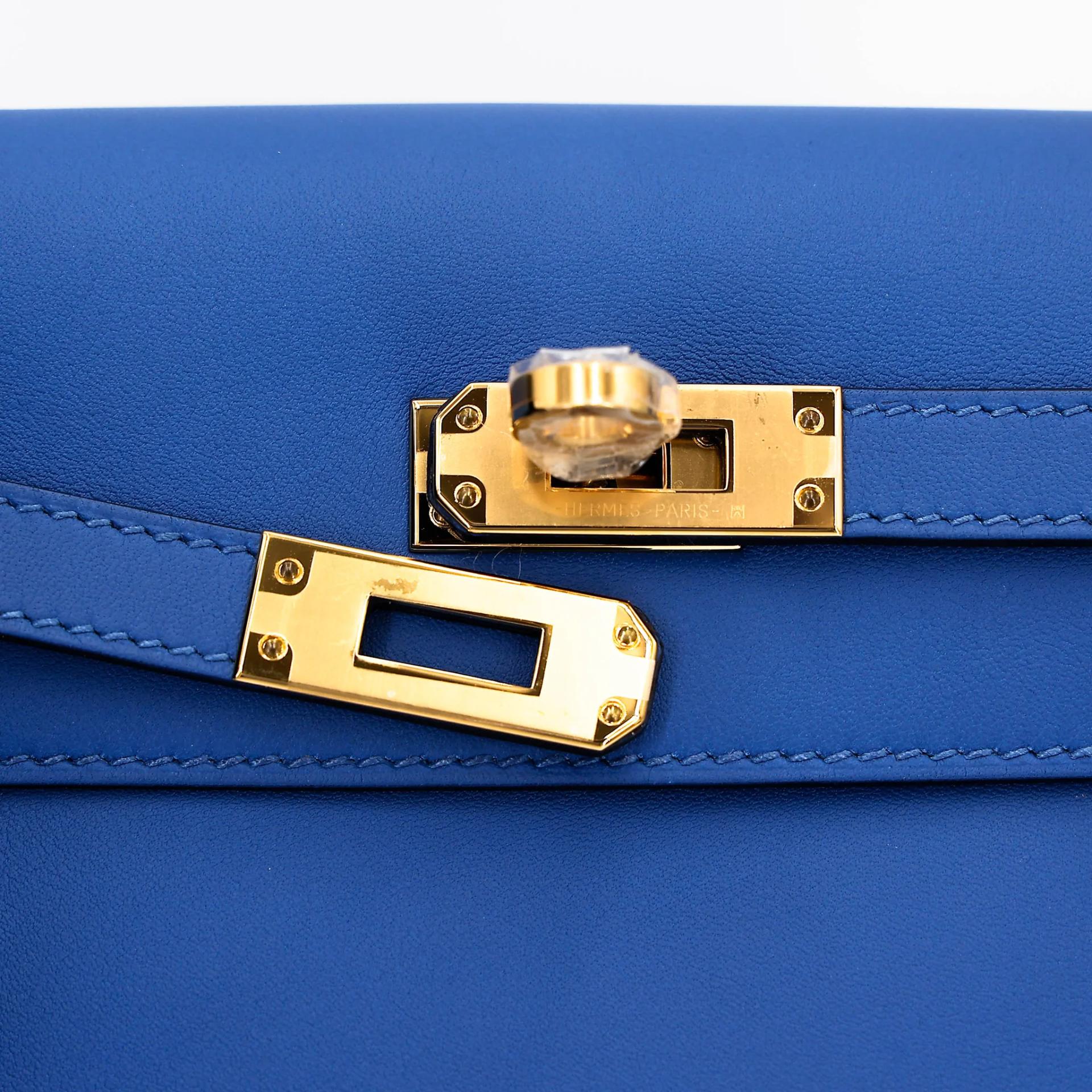 Unused ( Rank NS ) HERMÈS Kelly Danse Bleu France (71) Deep Blue (S4) Jonathan Gold hardware U (2022) - 7