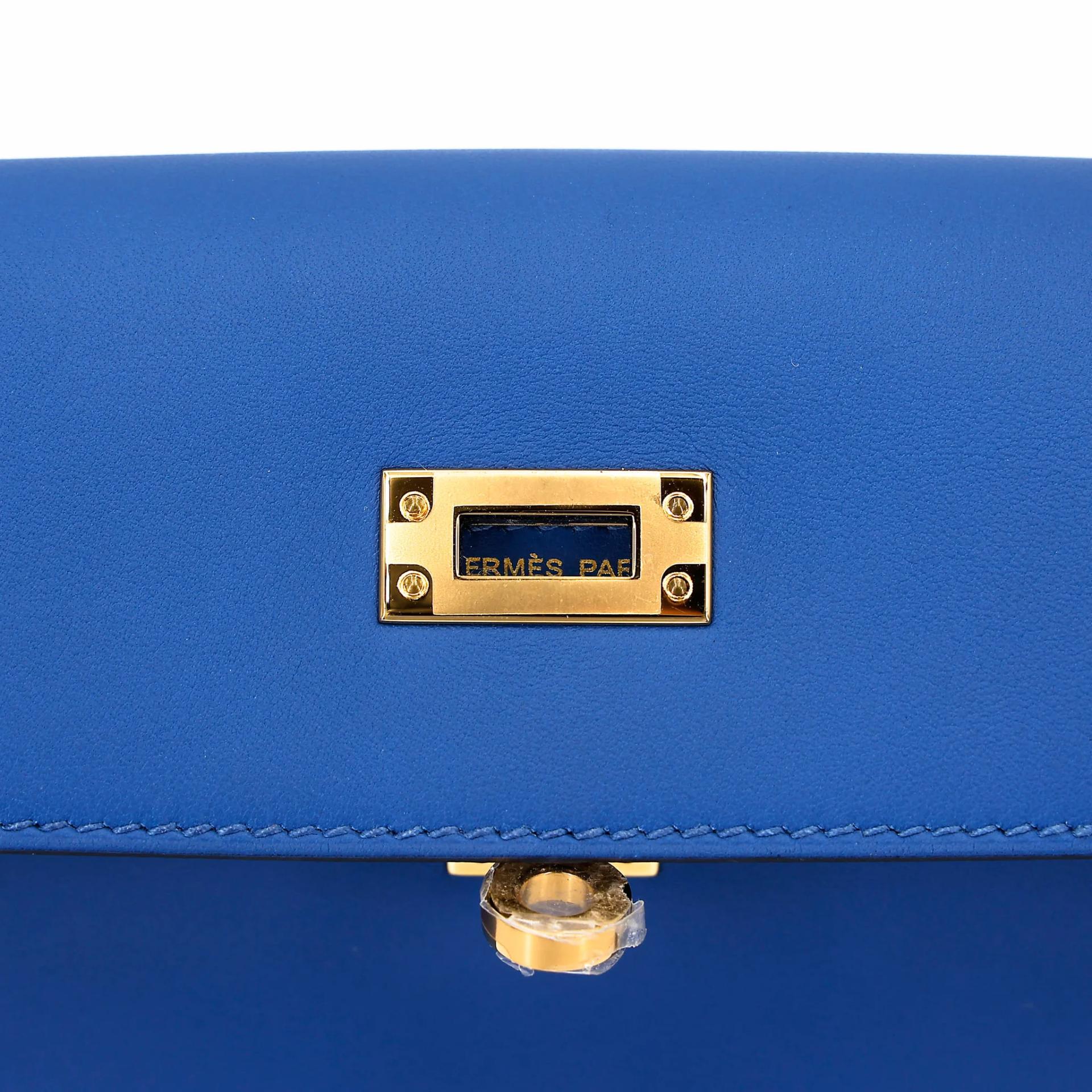 Unused ( Rank NS ) HERMÈS Kelly Danse Bleu France (71) Deep Blue (S4) Jonathan Gold hardware U (2022) - 9