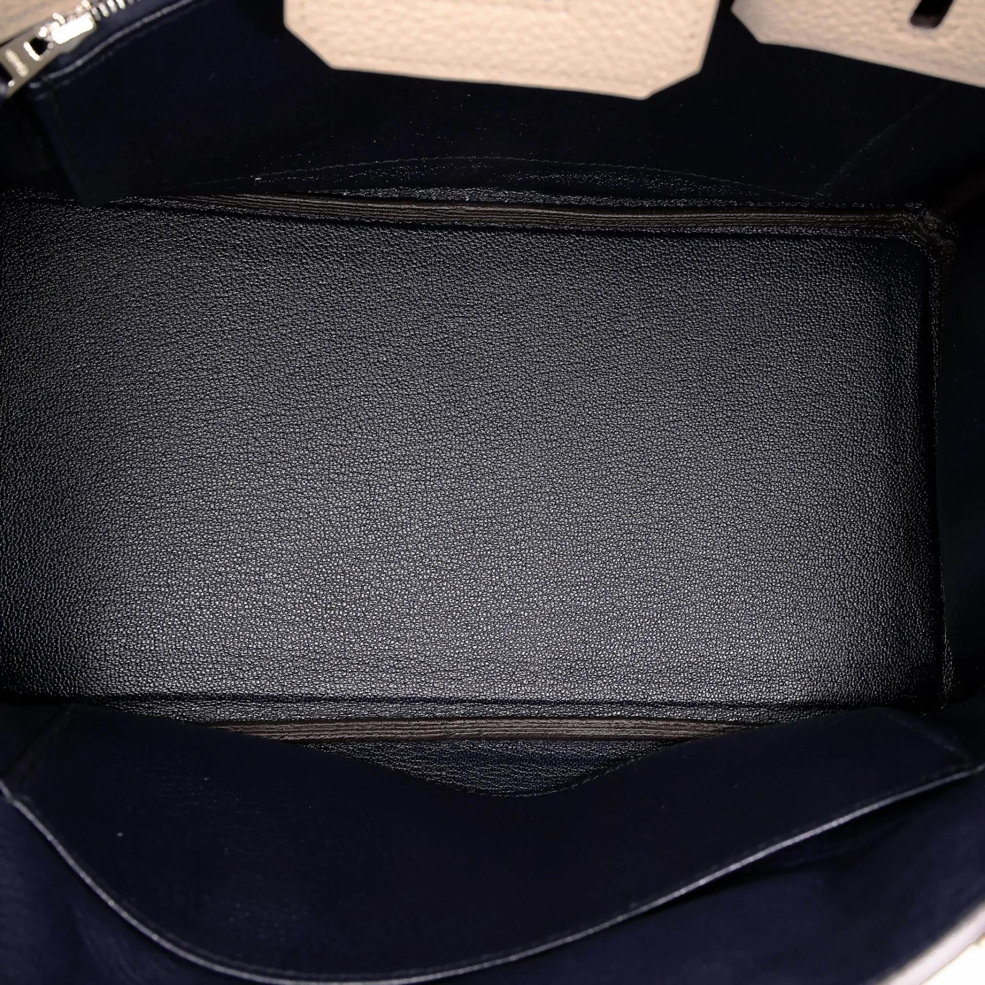 Unused ( Rank NS ) HERMÈS Special Order Birkin 25 HSS Verso Gris Tourterelle (81) Navy Togo Brushed Palladium B (2023) - 16